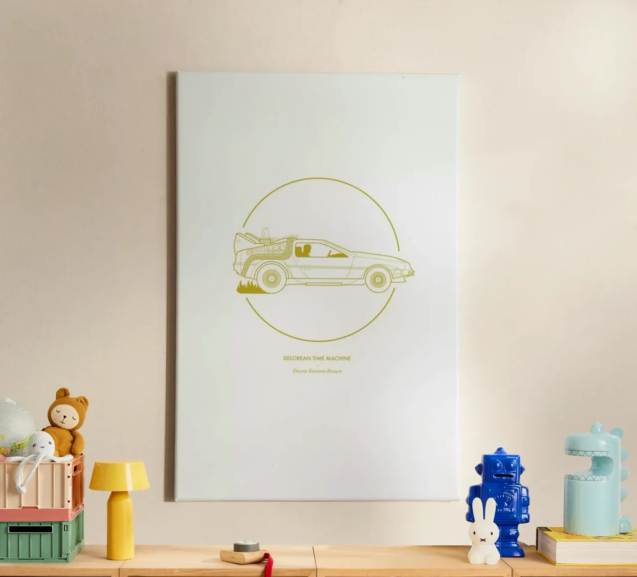 Delorean Time Machine tela con Cornice a cassetta da Dean Smith