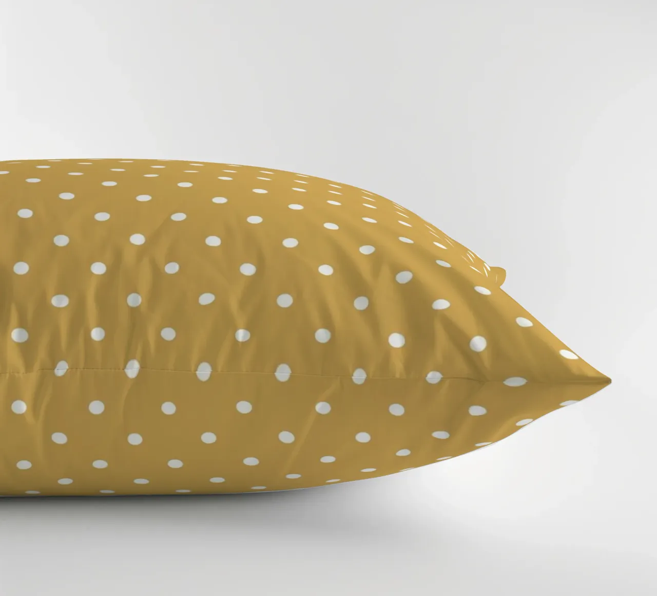 Minimal Basic Classic Polka Dots | Bianco su giallo senape cuscino da Beauty in Simplicity