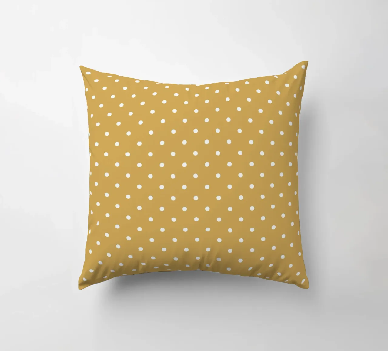 Minimal Basic Classic Polka Dots | Bianco su giallo senape cuscino da Beauty in Simplicity