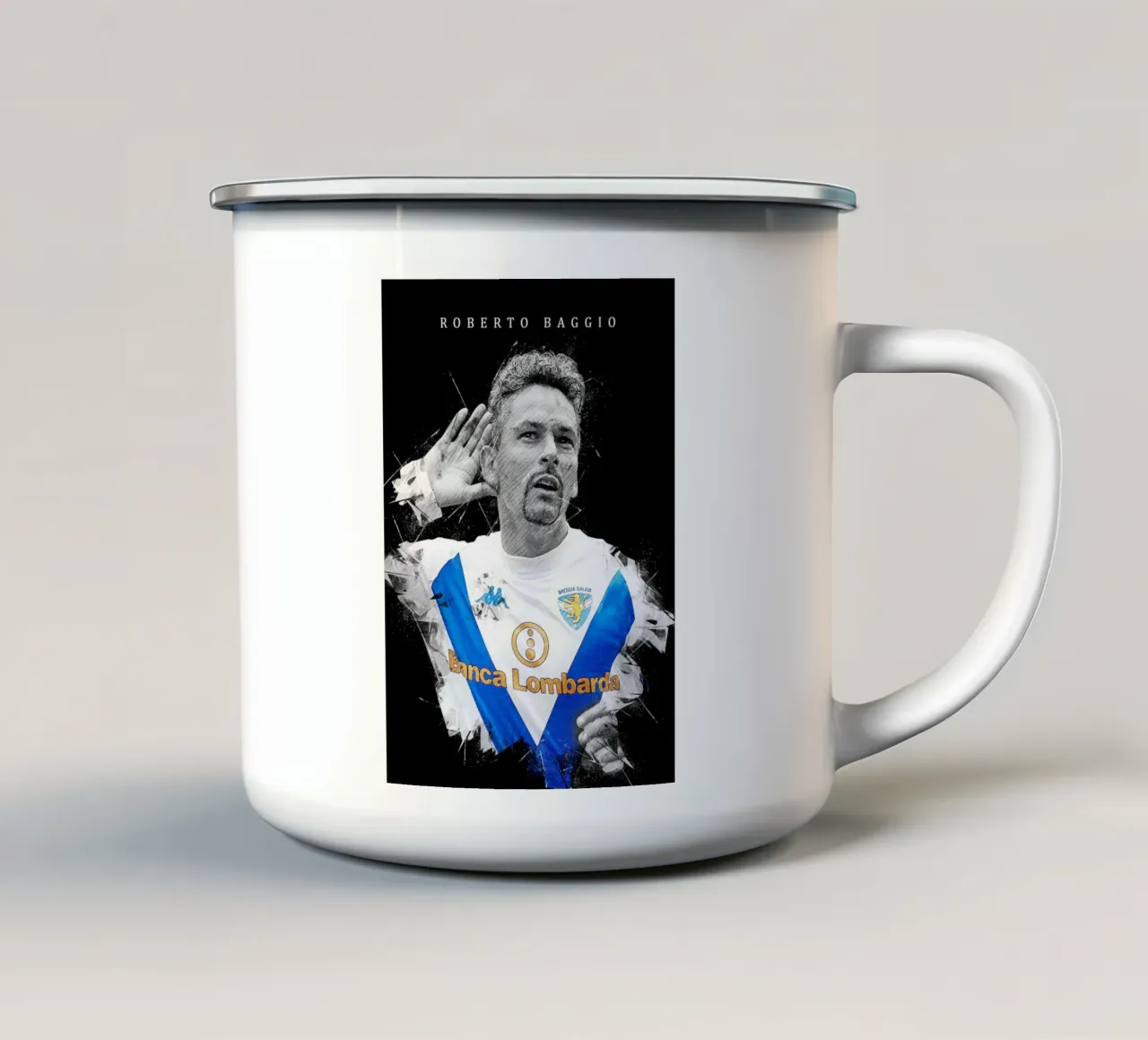 Roberto Baggio tazza in smalto da tenten