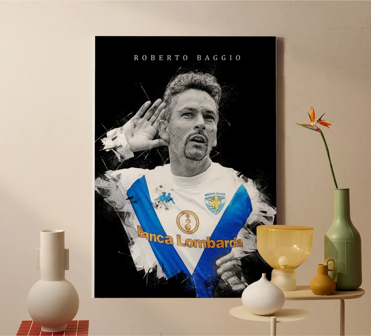 Roberto Baggio tela con Cornice a cassetta da tenten