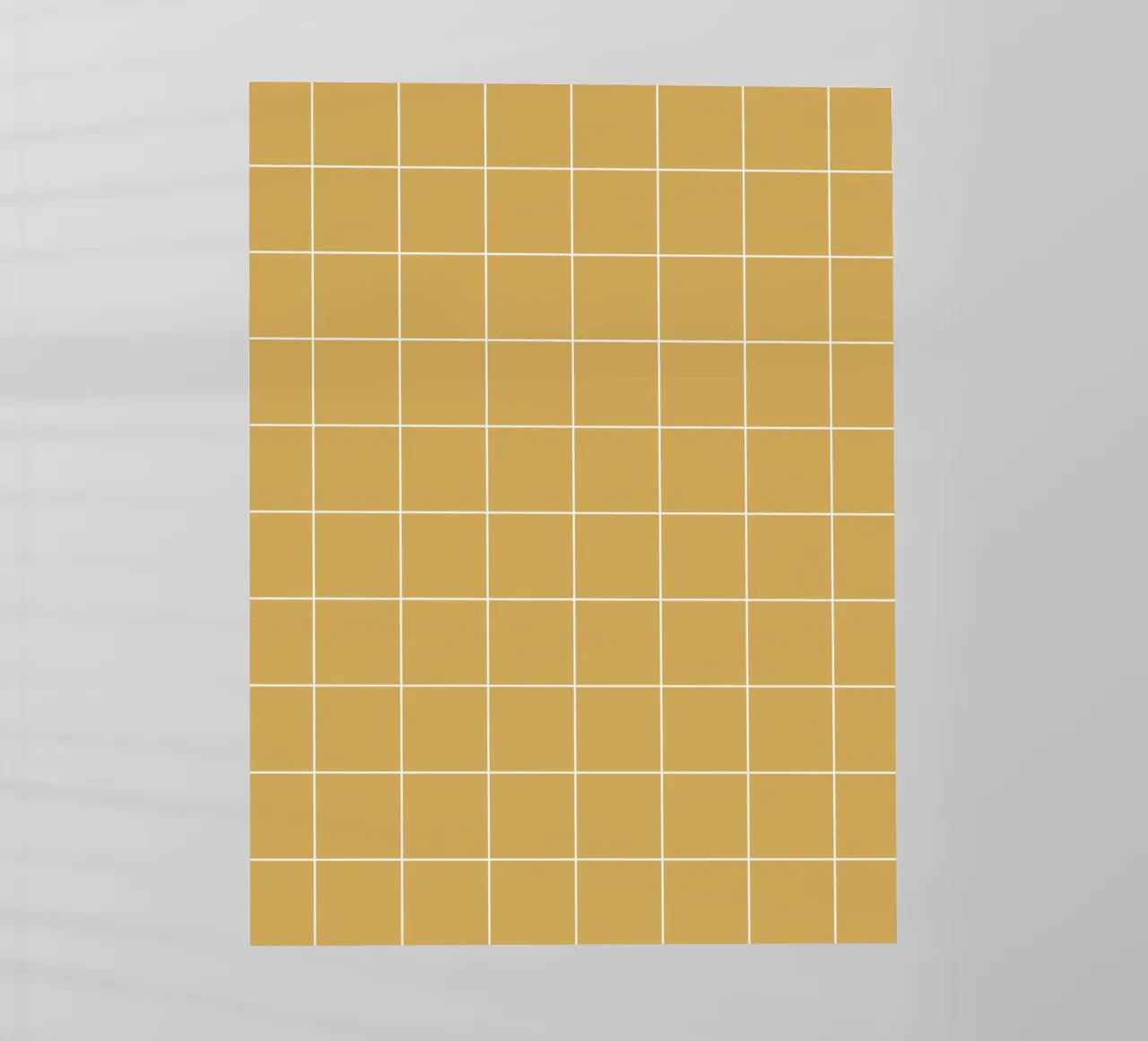 Minimal Basic Classic Big Grid | Bianco su giallo senape pellicola backlit da Beauty in Simplicity