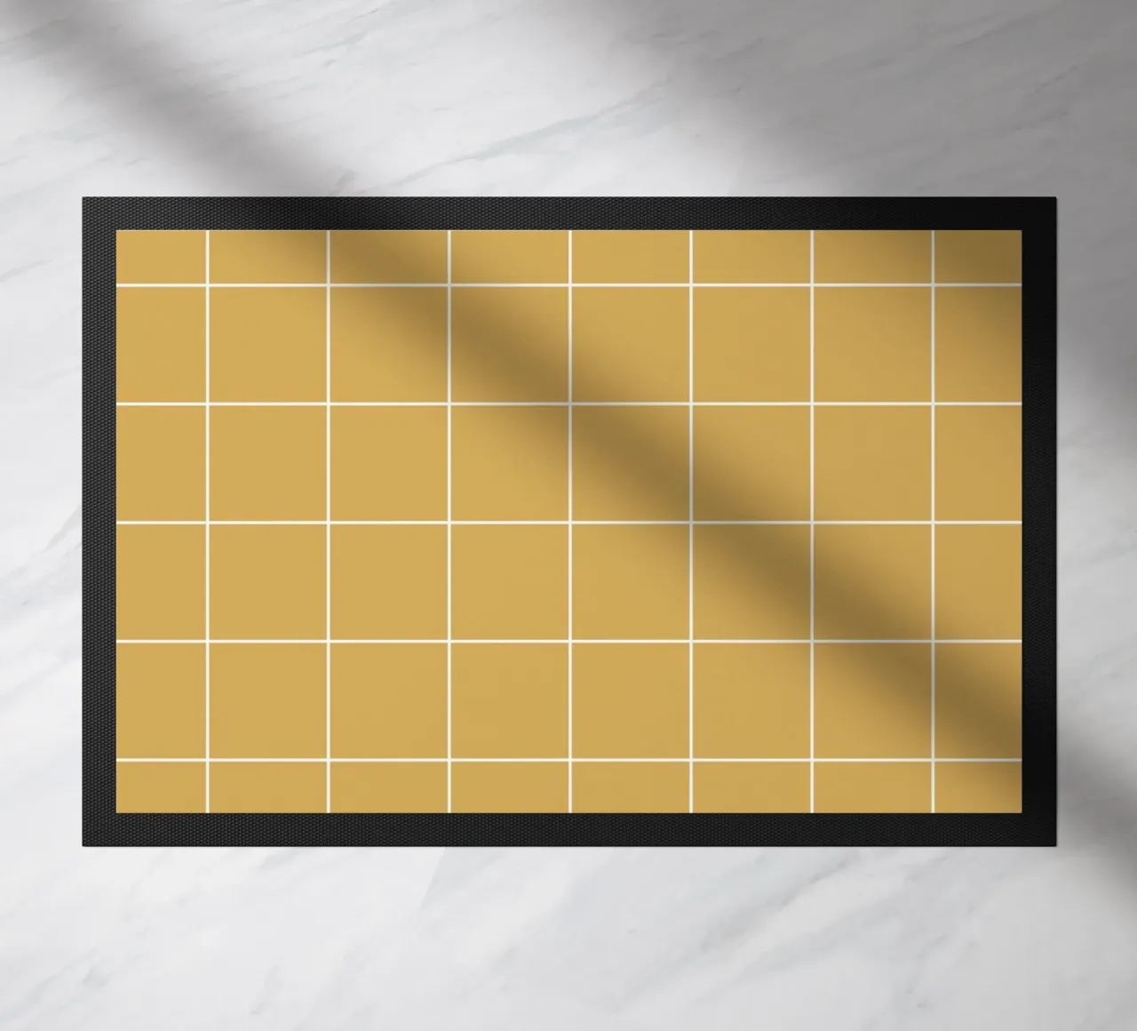 Minimal Basic Classic Big Grid | Blanc sur jaune moutarde paillasson de Beauty in Simplicity