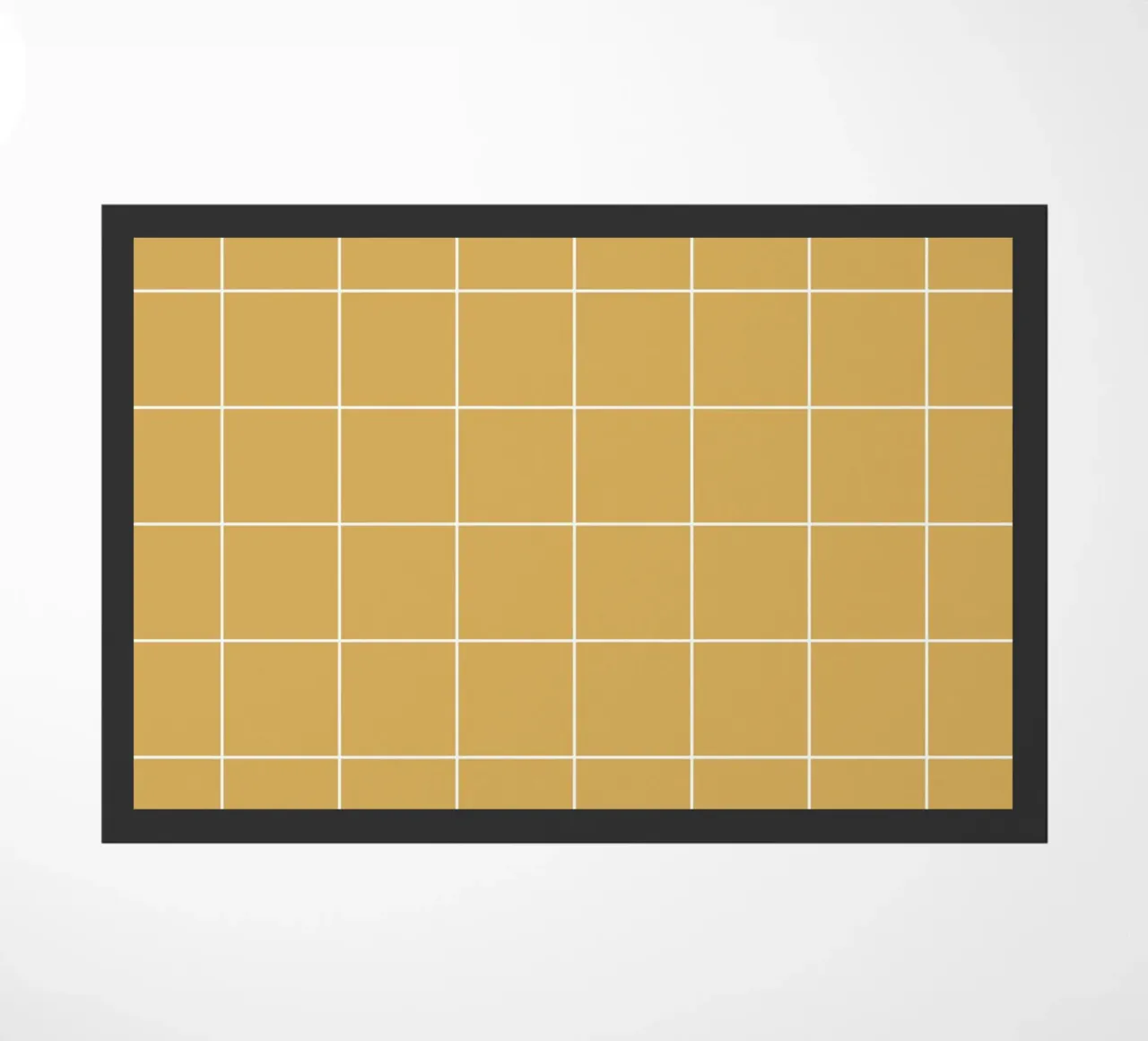 Minimal Basic Classic Big Grid | Blanc sur jaune moutarde paillasson de Beauty in Simplicity