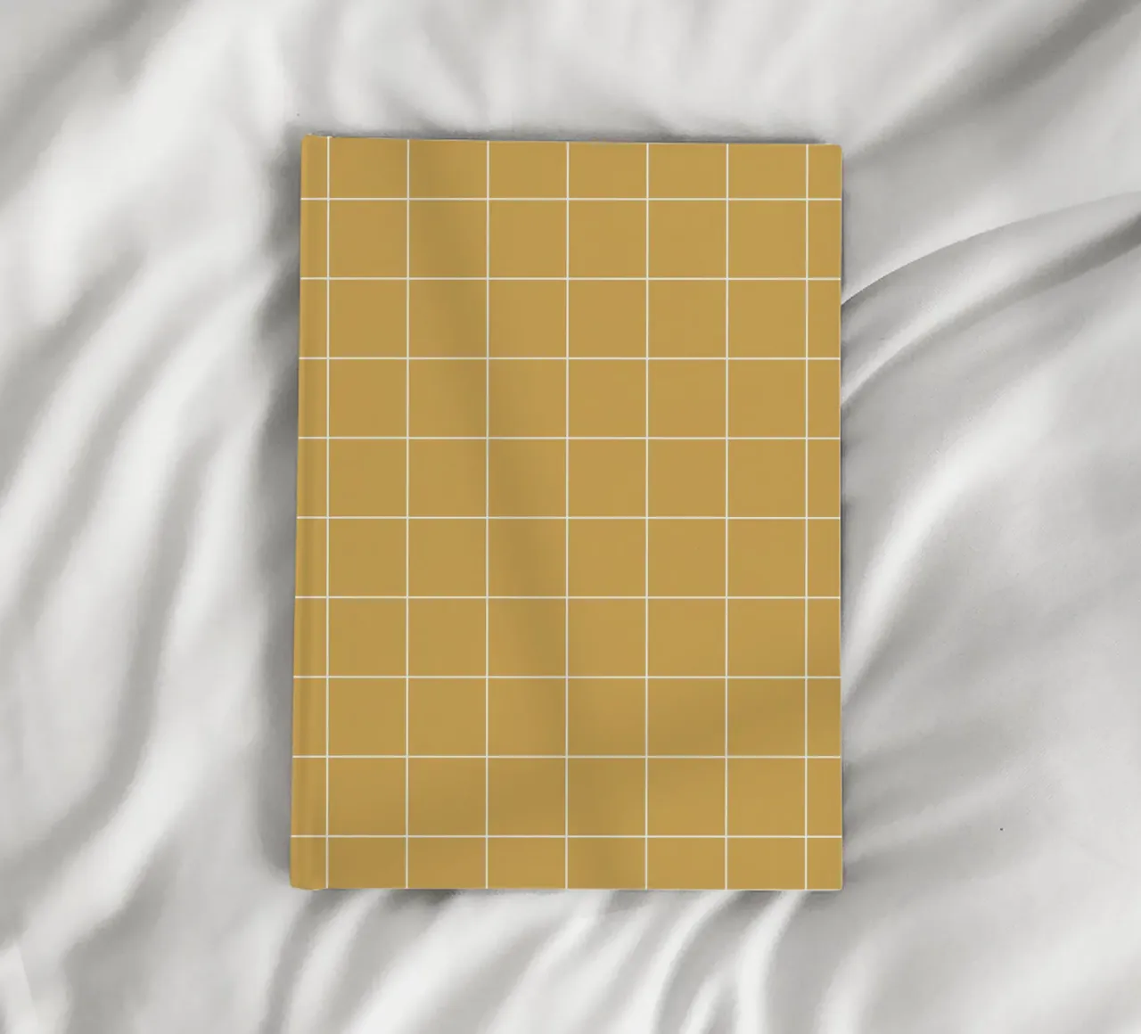 Minimal Basic Classic Big Grid | Blanc sur jaune moutarde carnet de notes de Beauty in Simplicity
