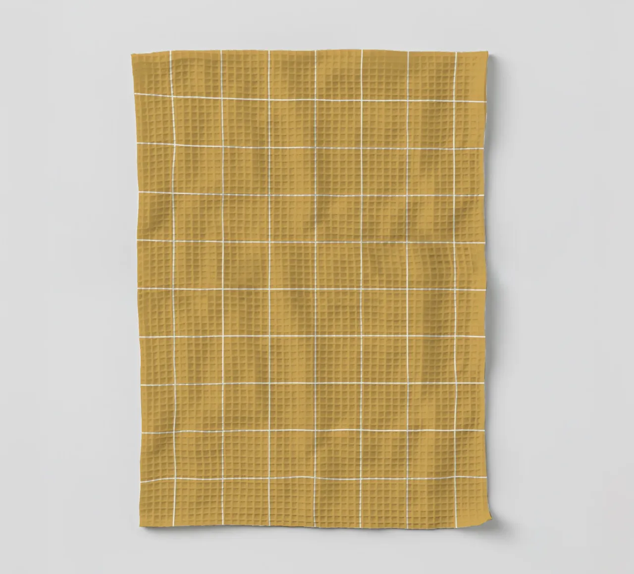 Minimal Basic Classic Big Grid | Blanc sur jaune moutarde torchon de Beauty in Simplicity
