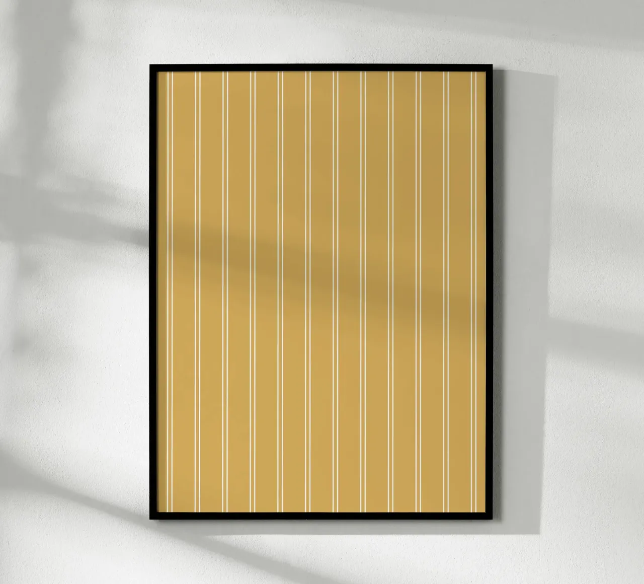 Minimal Basic Classic Pinstripe | Blanc sur jaune moutarde poster de Beauty in Simplicity