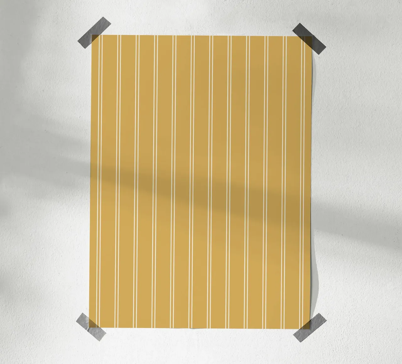 Minimal Basic Classic Pinstripe | Blanc sur jaune moutarde poster de Beauty in Simplicity