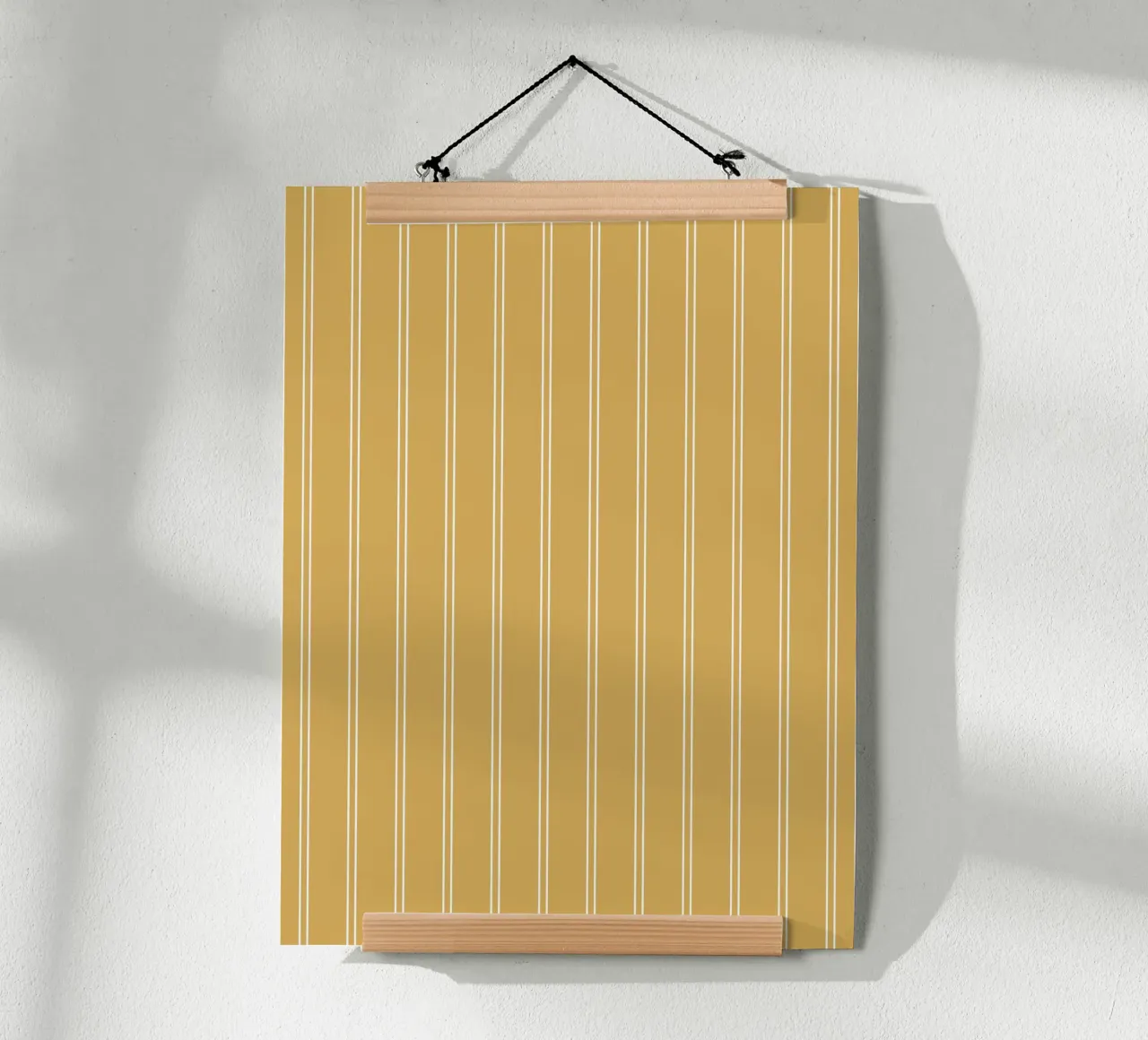 Minimal Basic Classic Pinstripe | Blanc sur jaune moutarde poster de Beauty in Simplicity