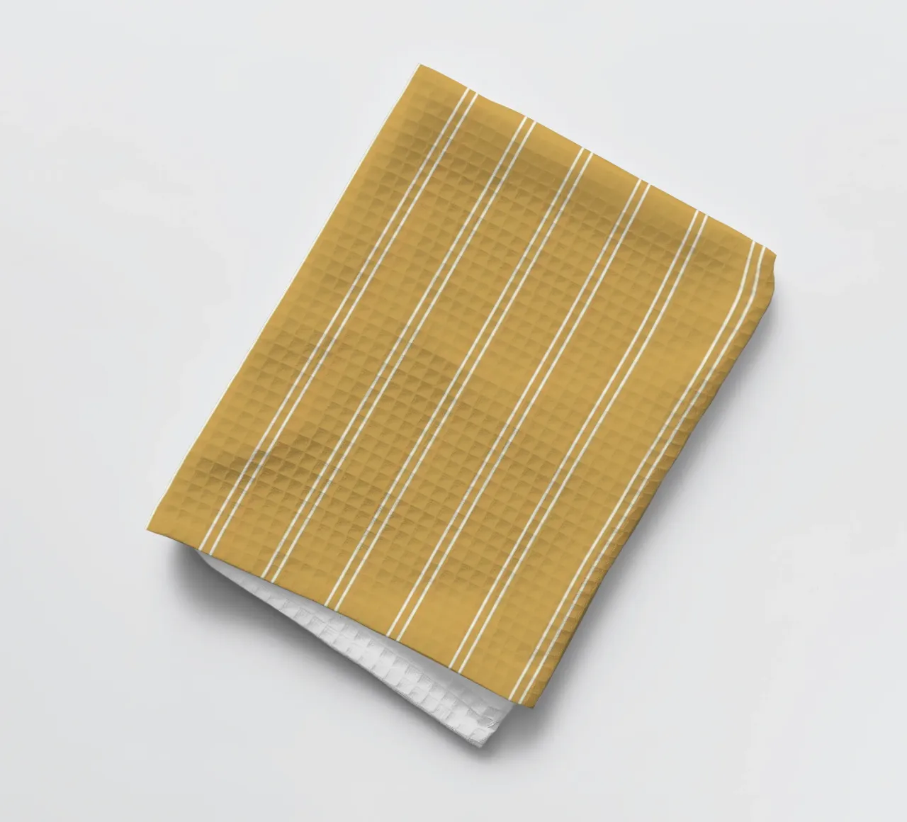 Minimal Basic Classic Pinstripe | Blanc sur jaune moutarde torchon de Beauty in Simplicity