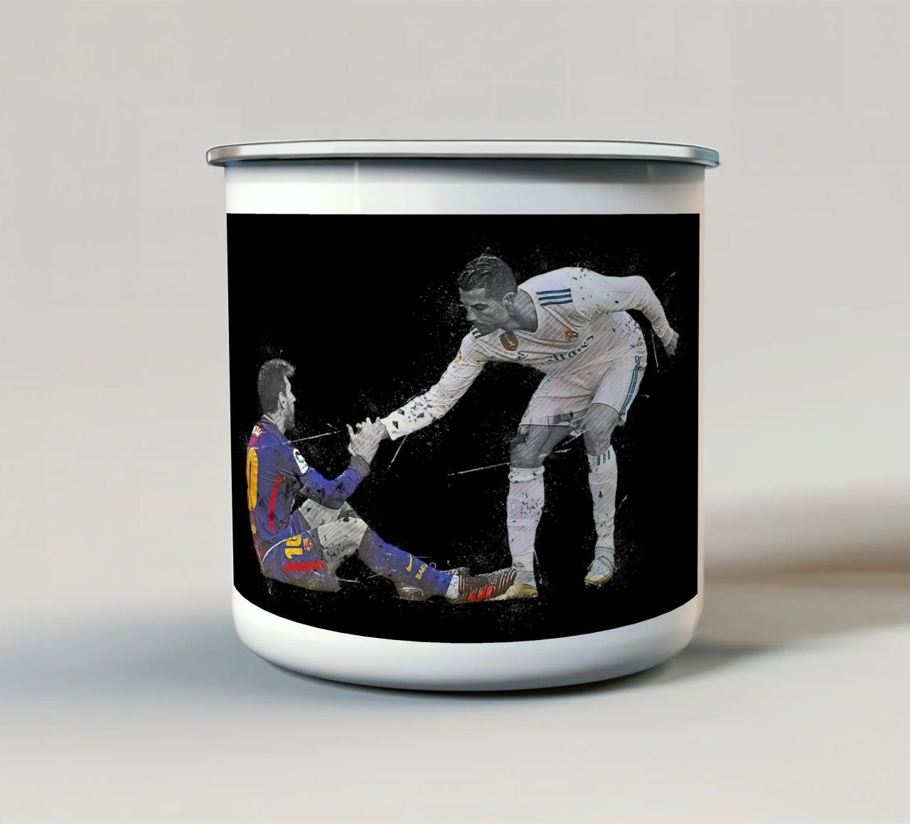 Ronaldo And Messi 1 tazza in smalto da tenten