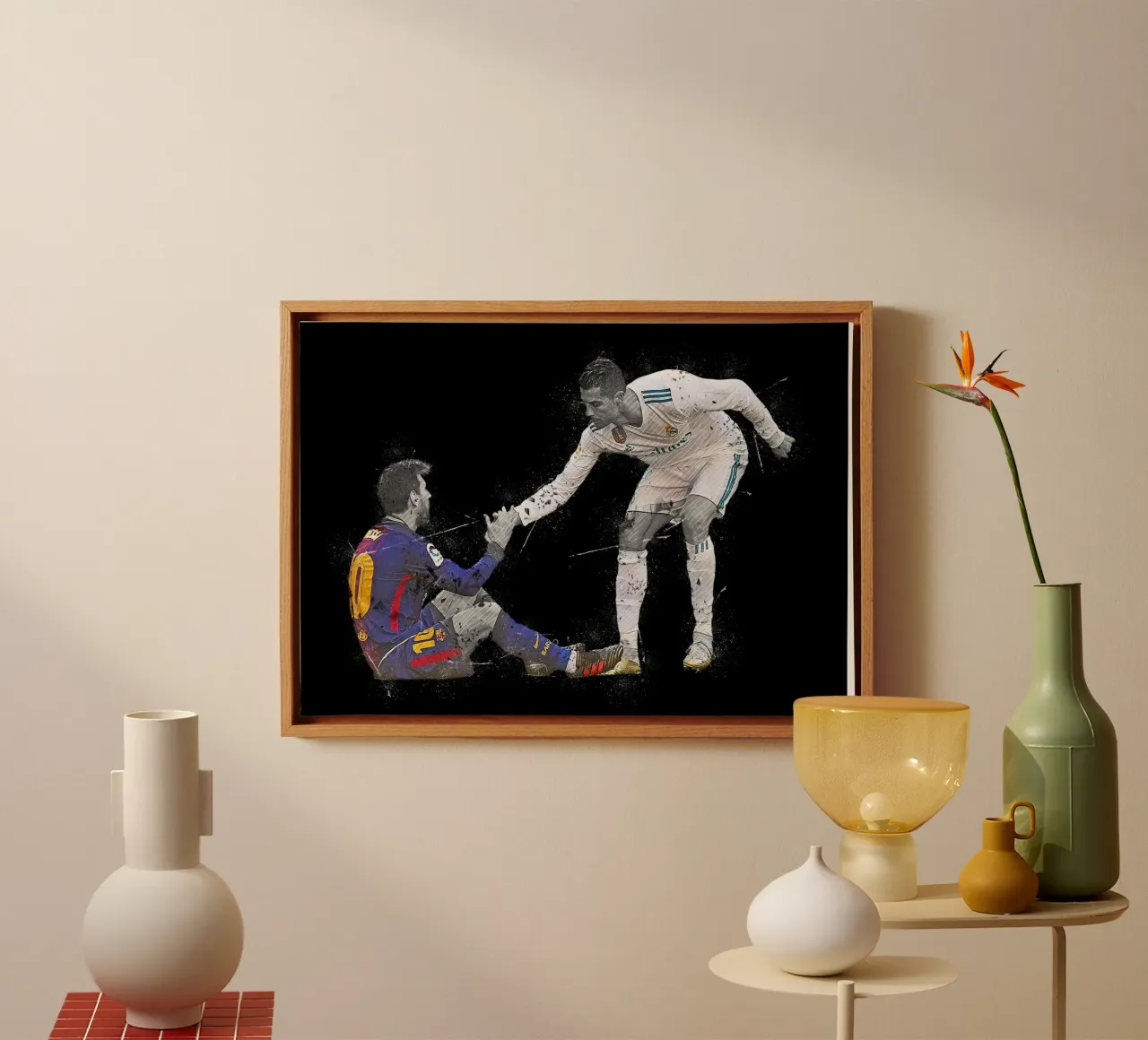 Ronaldo And Messi 1 tela con Cornice a cassetta da tenten