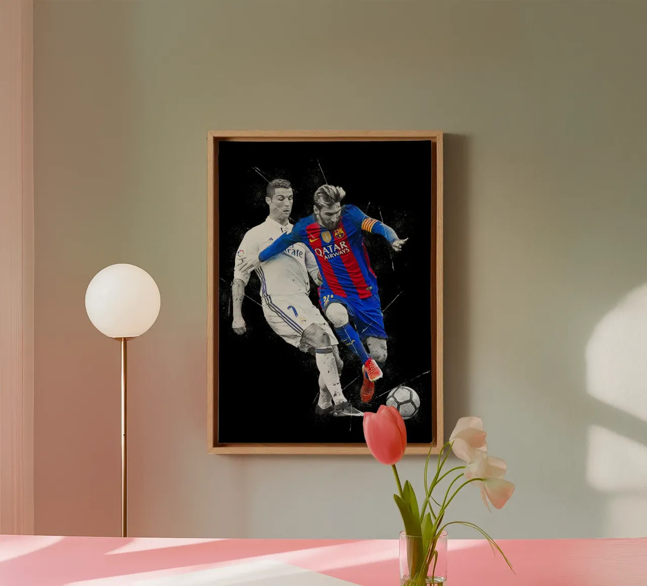 Ronaldo And Messi 2 tela con Cornice a cassetta da tenten