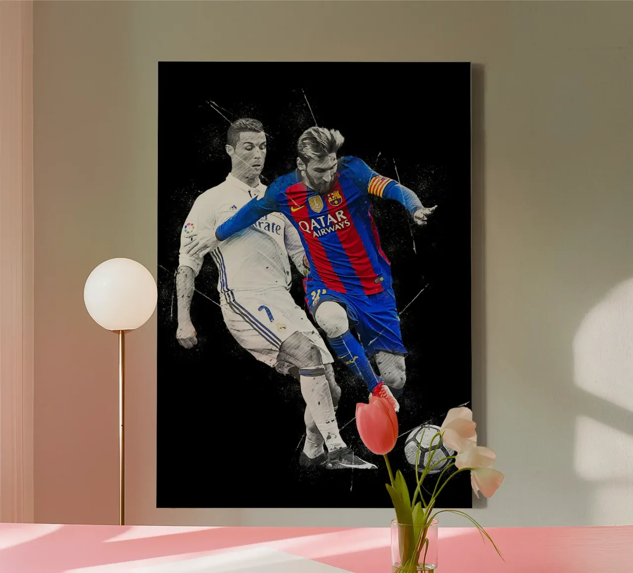 Ronaldo And Messi 2 tela con Cornice a cassetta da tenten