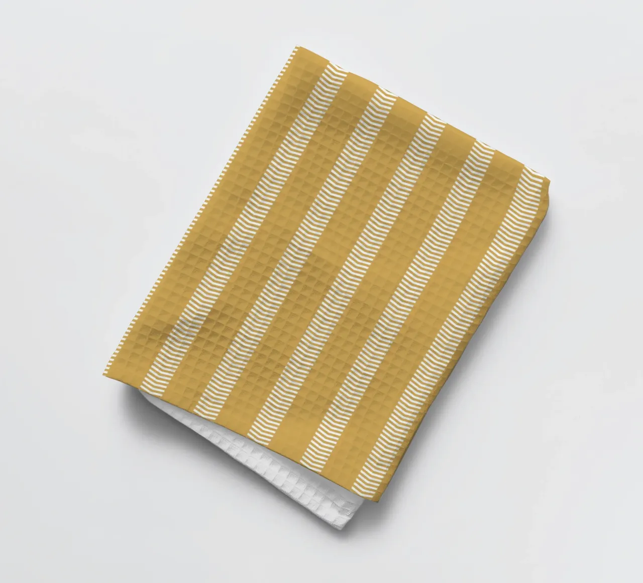 Basic Chic Mudcloth Flèches rayées | Blanc sur Jaune moutarde torchon de Beauty in Simplicity