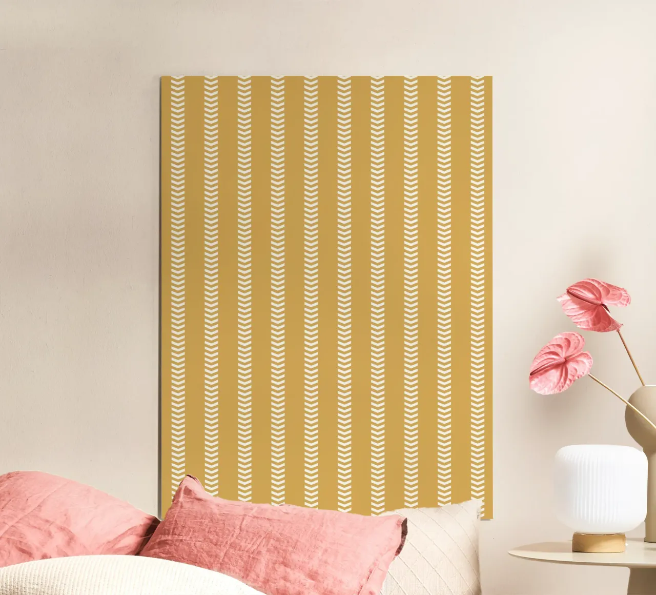 Basic Chic Mudcloth Flèches rayées | Blanc sur Jaune moutarde hahnemühle de Beauty in Simplicity