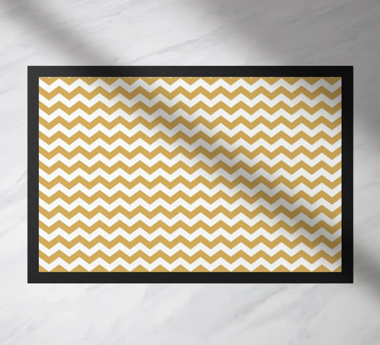 Minimal Chic Basic Chevron | Blanc et Jaune moutarde foncé paillasson de Beauty in Simplicity