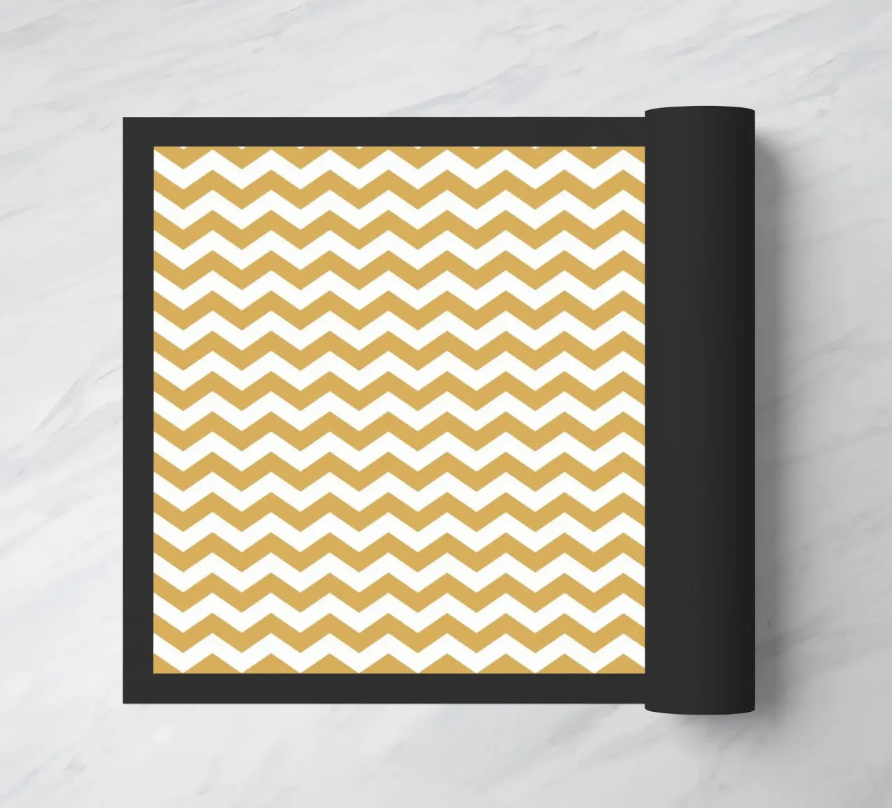 Minimal Chic Basic Chevron | Blanc et Jaune moutarde foncé paillasson de Beauty in Simplicity