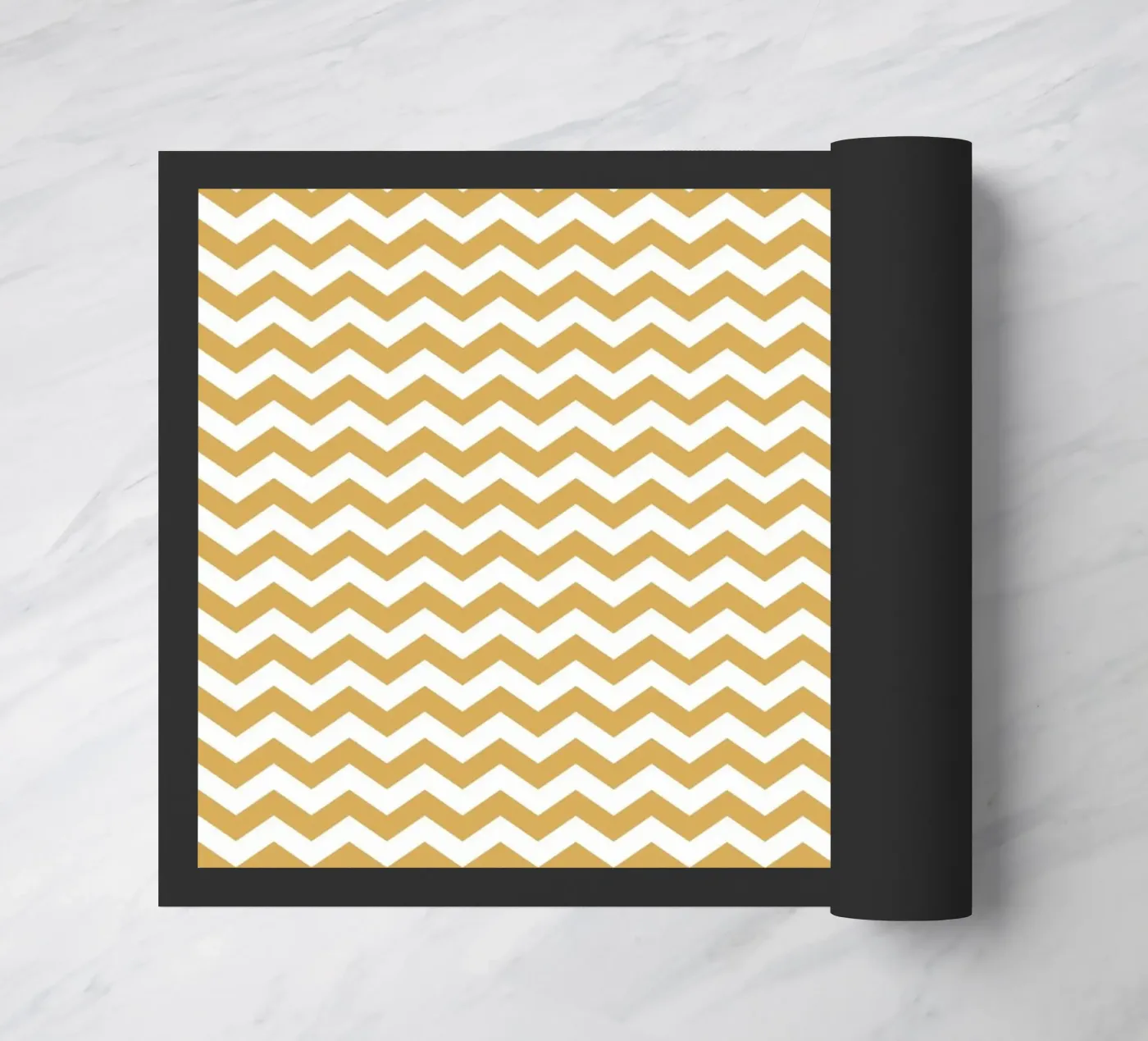 Minimal Chic Basic Chevron | Bianco e giallo senape scuro zerbino da Beauty in Simplicity