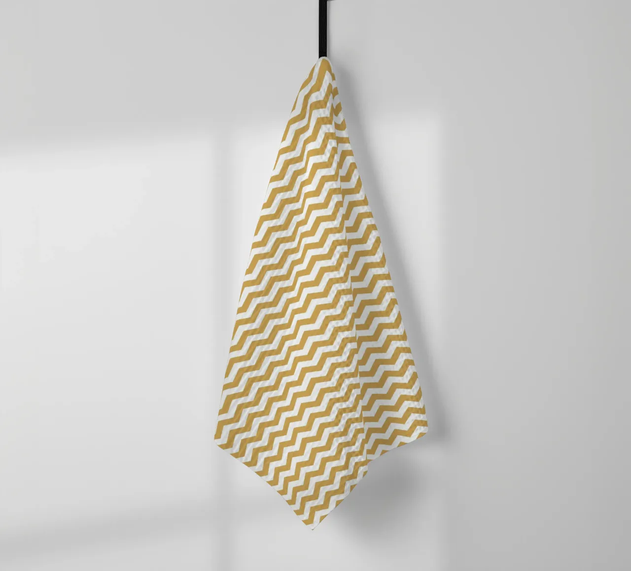 Minimal Chic Basic Chevron | Blanc et Jaune moutarde foncé torchon de Beauty in Simplicity