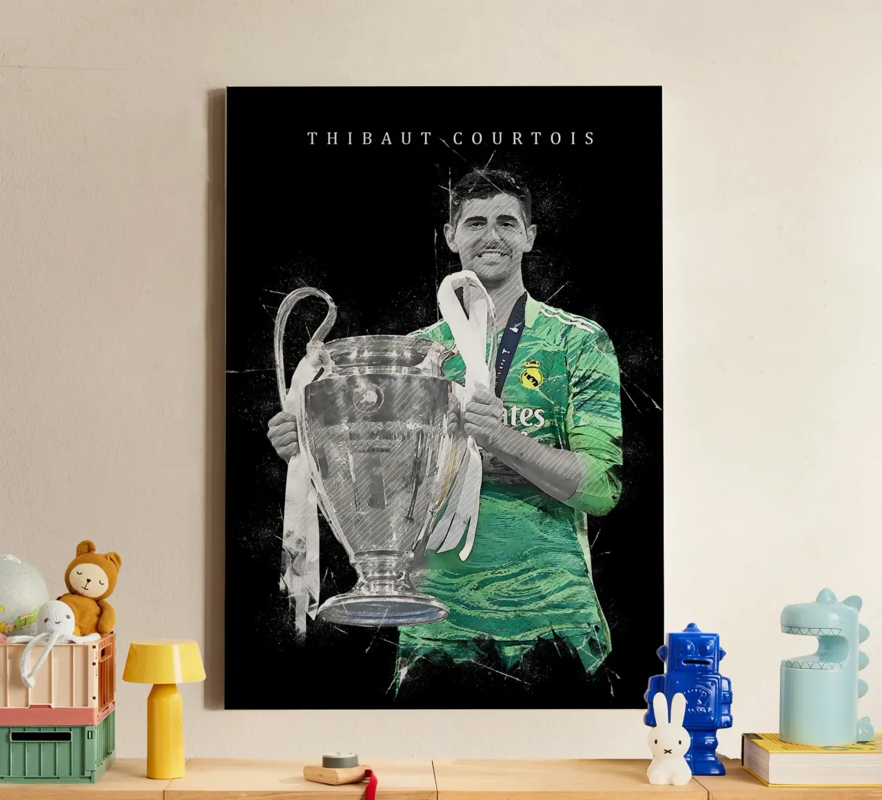 Thibaut Courtois 1 canvas met Baklijst van tenten