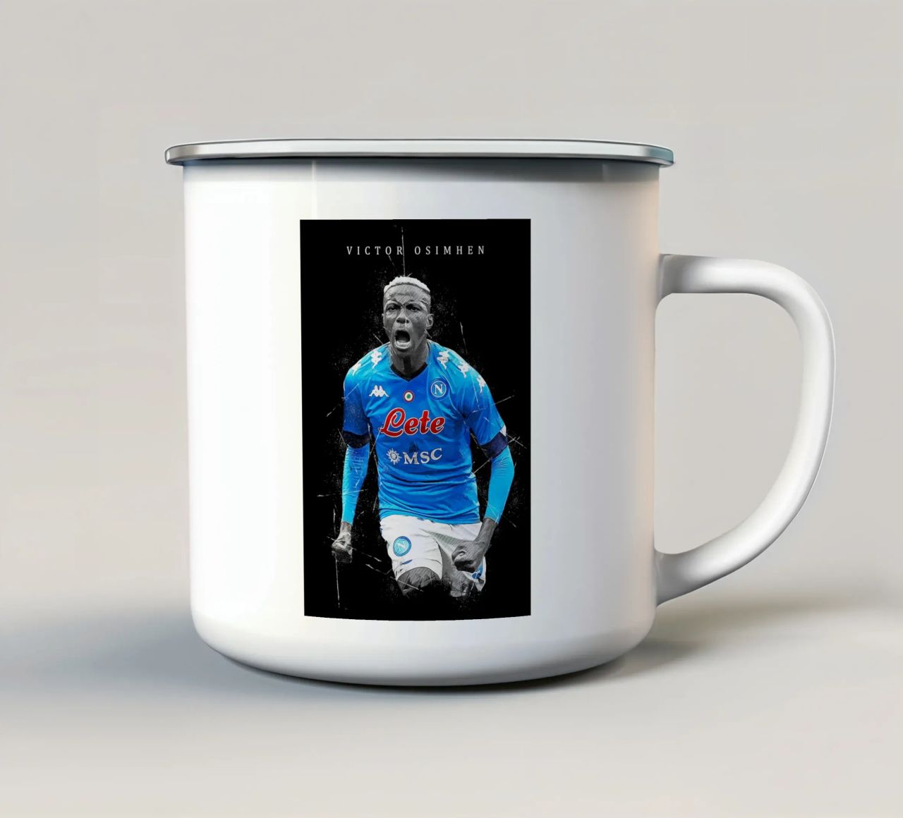 Victor Osimhen tazza in smalto da tenten