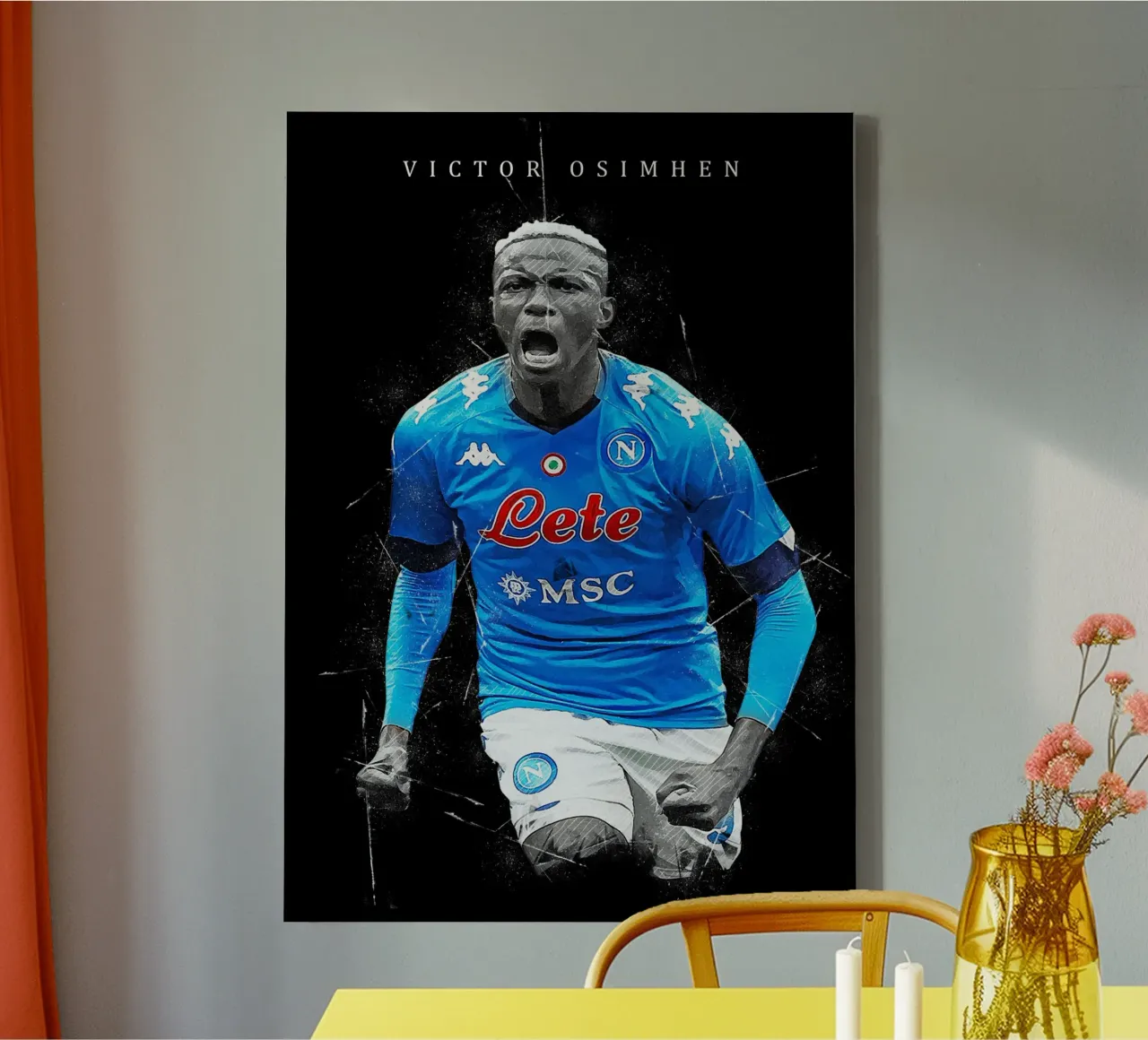 Victor Osimhen tela con Cornice a cassetta da tenten
