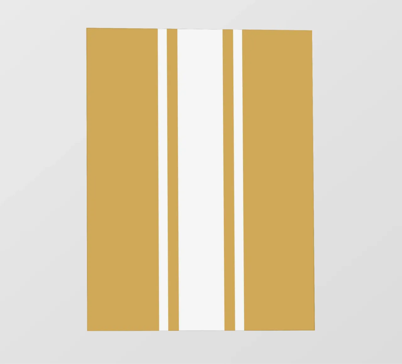 Strisce centrate Basic Scandi 1 | Bianco su giallo senape telo in pvc da Beauty in Simplicity