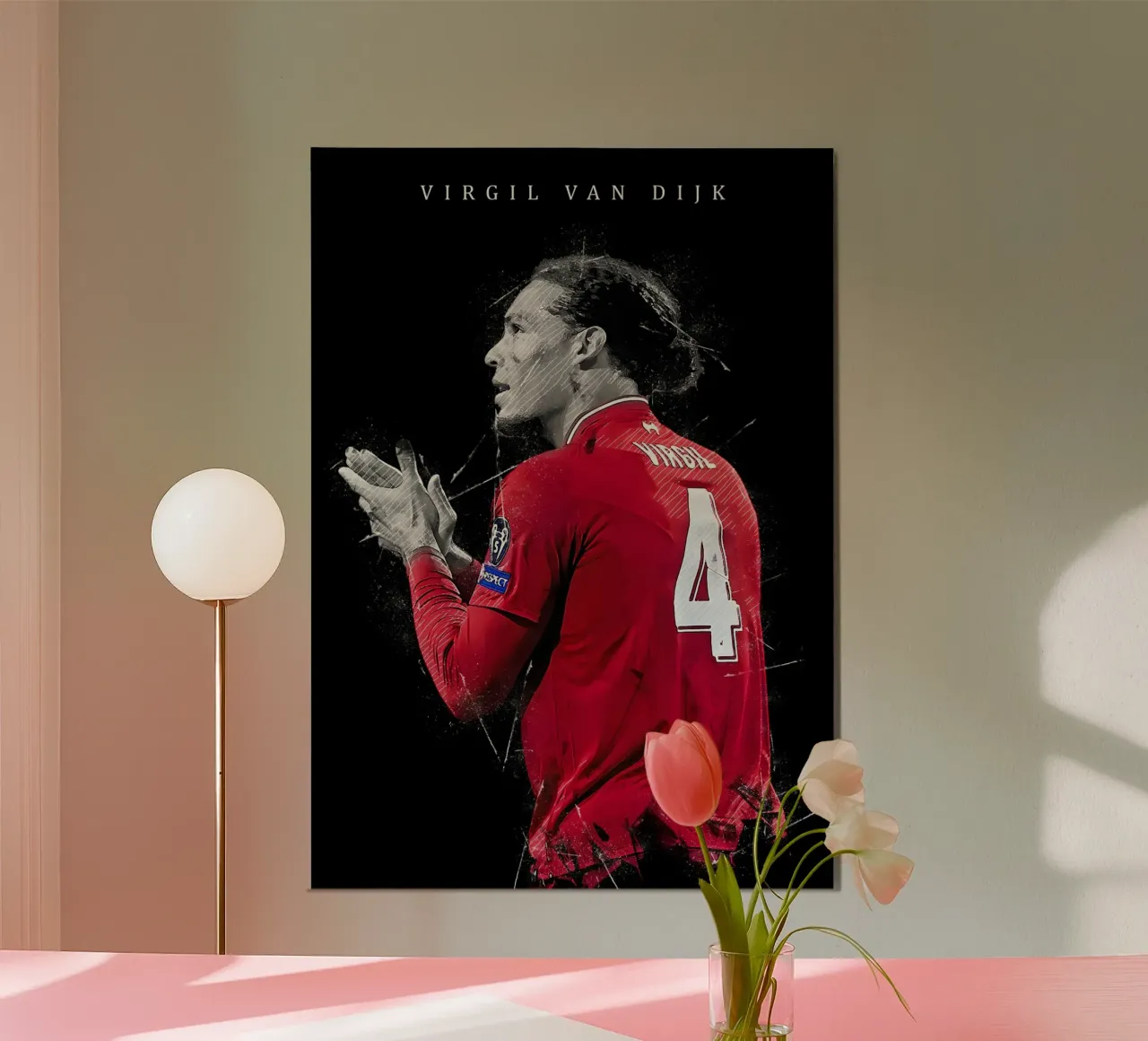 Virgil van Dijk 1 poster con telaio in plastica da tenten