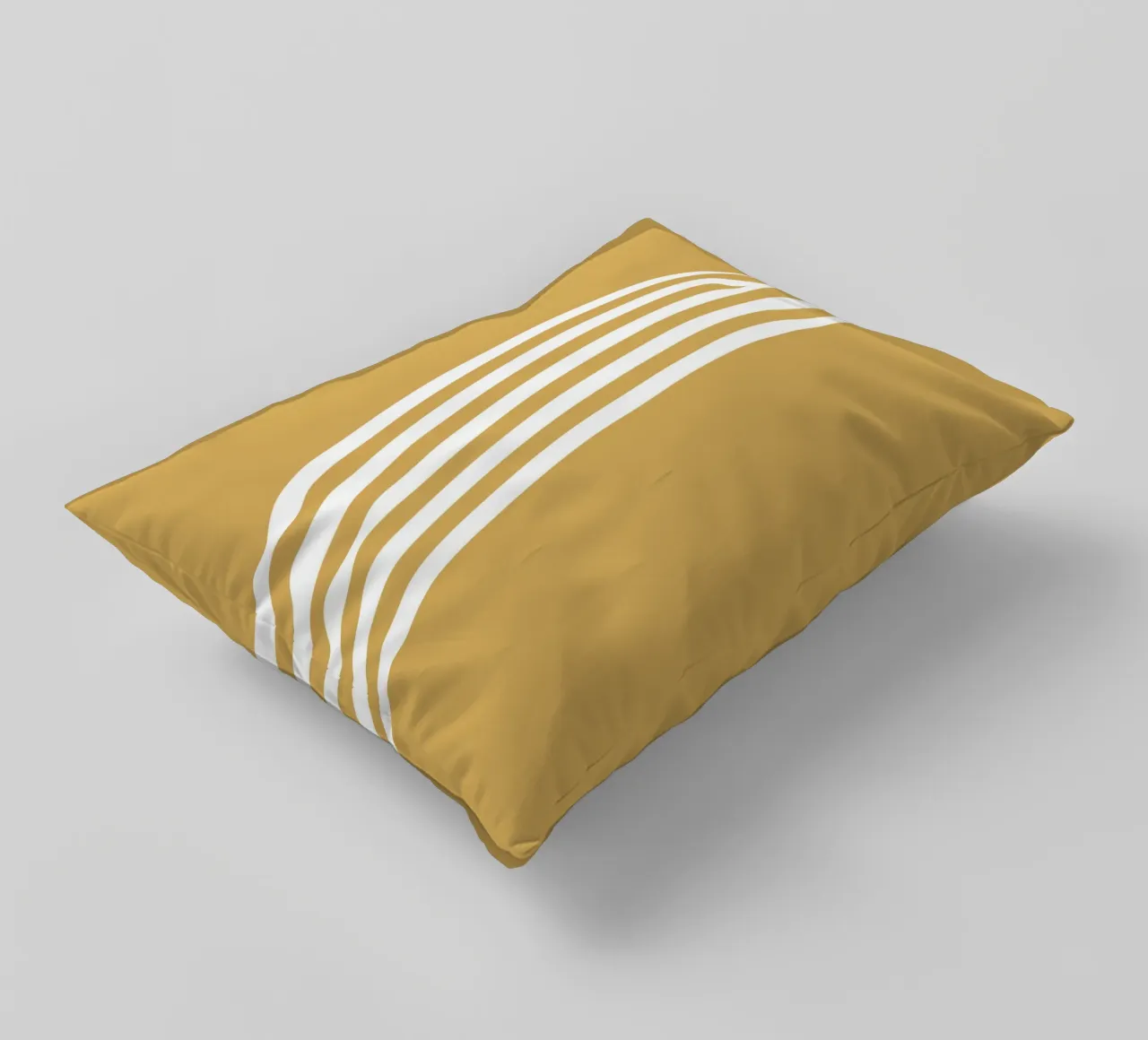 Strisce centrate Basic Scandi 2 | Bianco su giallo senape cuscino da Beauty in Simplicity