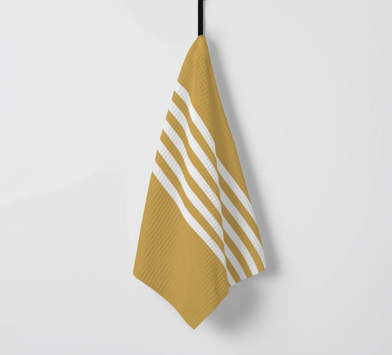 Basic Scandi Centered Stripes 2 | Blanc sur jaune moutarde torchon de Beauty in Simplicity