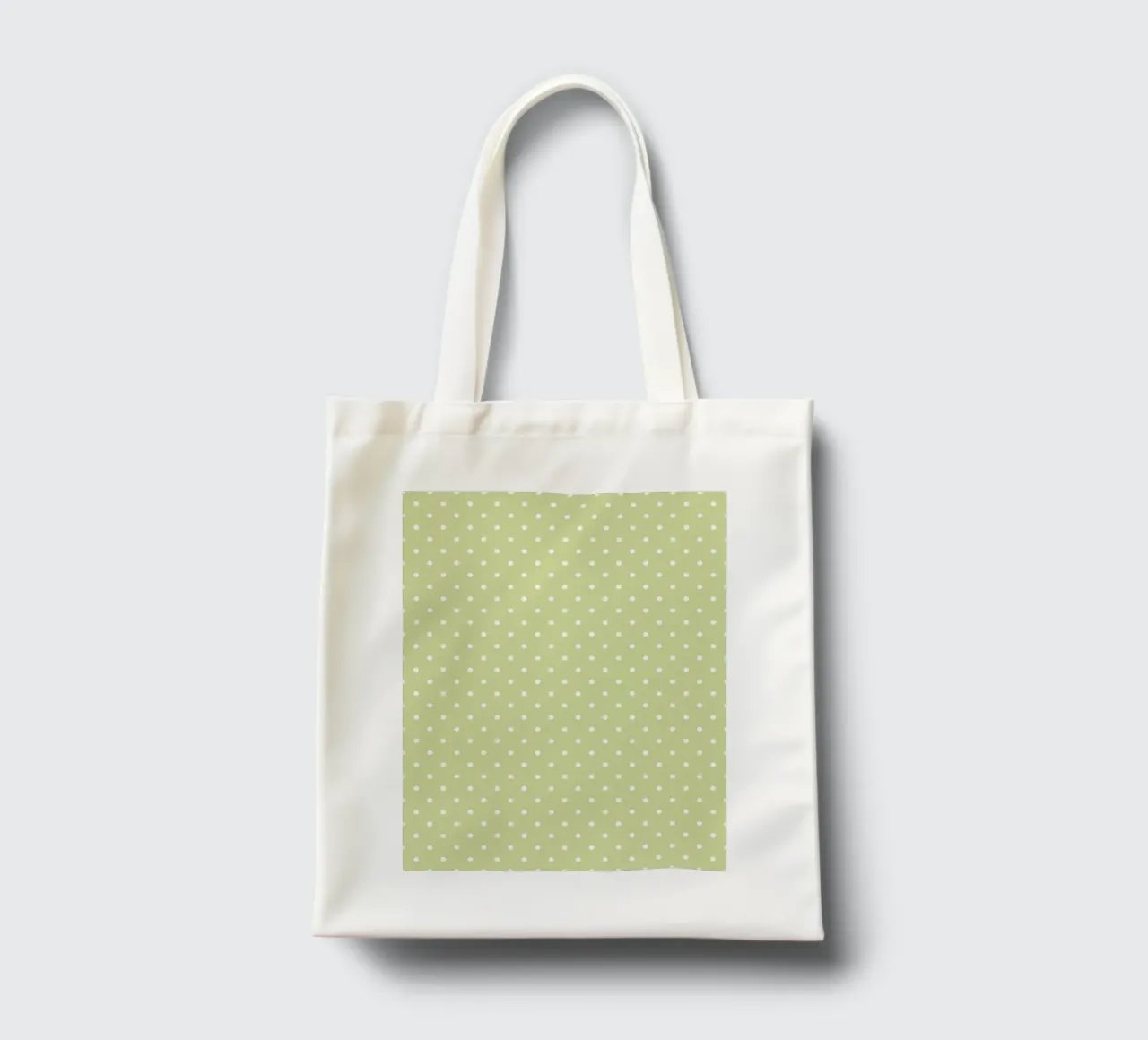 Minimal Chic Basic Klassisch Polka Dots | Weiß auf Apfelgrün Jutebeutel von Beauty in Simplicity