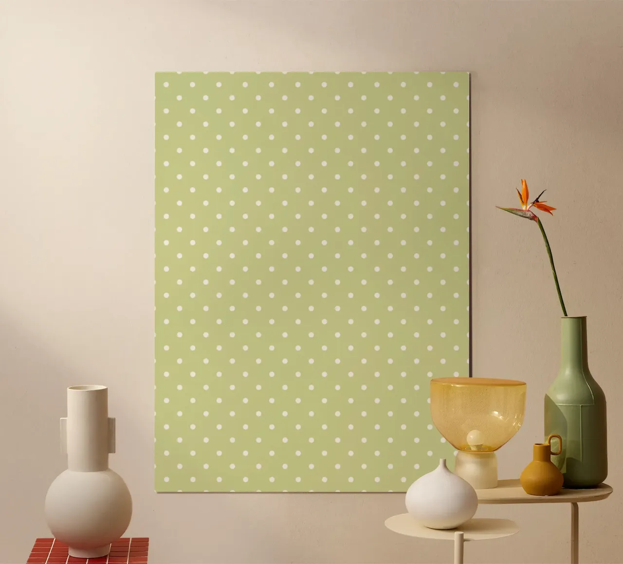 Minimal Chic Basic Classic Polka Dots | White on Apple Green poster de Beauty in Simplicity