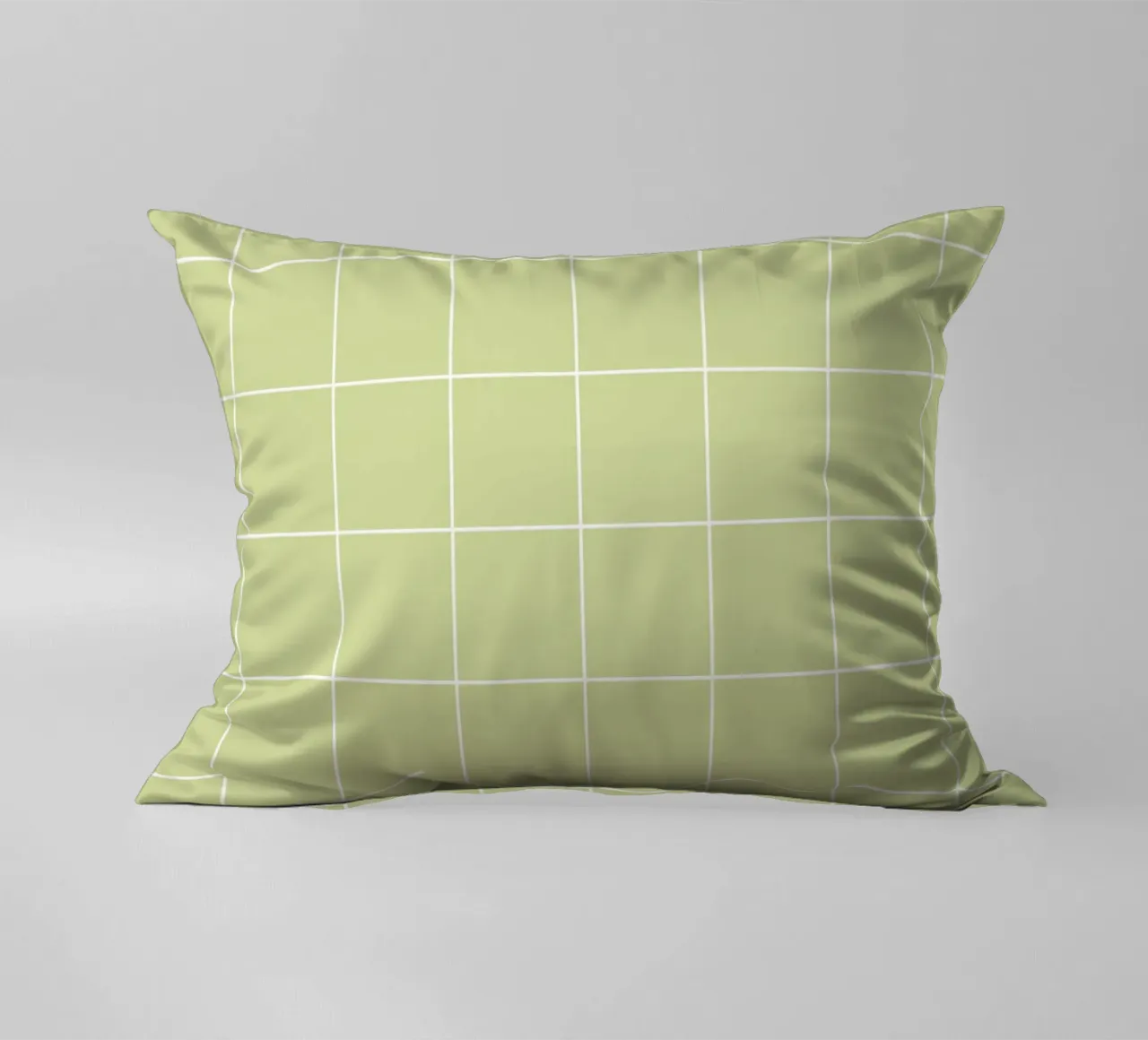 Minimal Basic Classic Big Grid | Bianco su verde mela pastello cuscino da Beauty in Simplicity