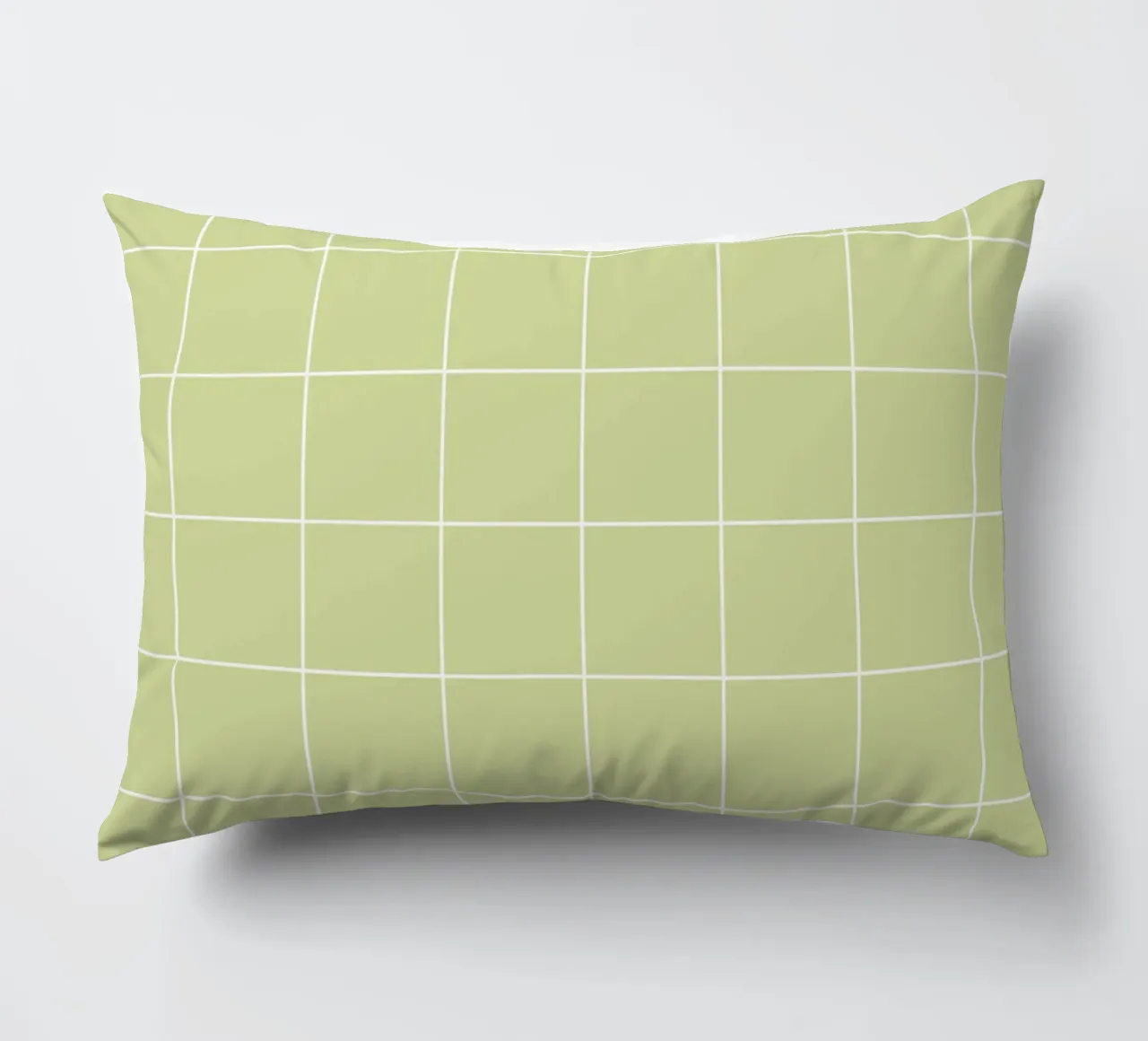 Minimal Basic Classic Big Grid | Bianco su verde mela pastello cuscino da Beauty in Simplicity