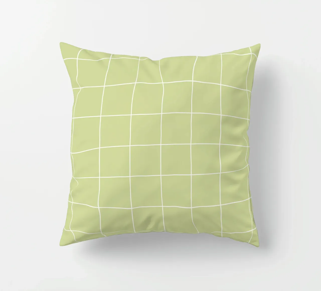 Minimal Basic Classic Big Grid | Bianco su verde mela pastello cuscino da Beauty in Simplicity