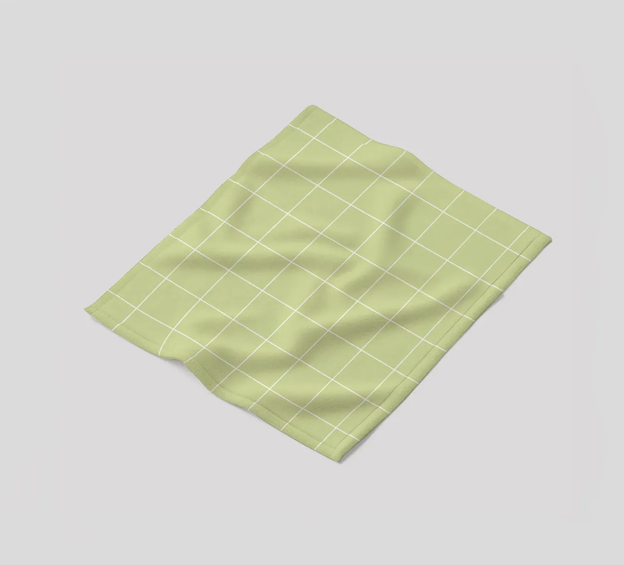 Minimal Basic Klassiek Groot Raster | Wit op Pastel Appelgroen fleecedeken van Beauty in Simplicity