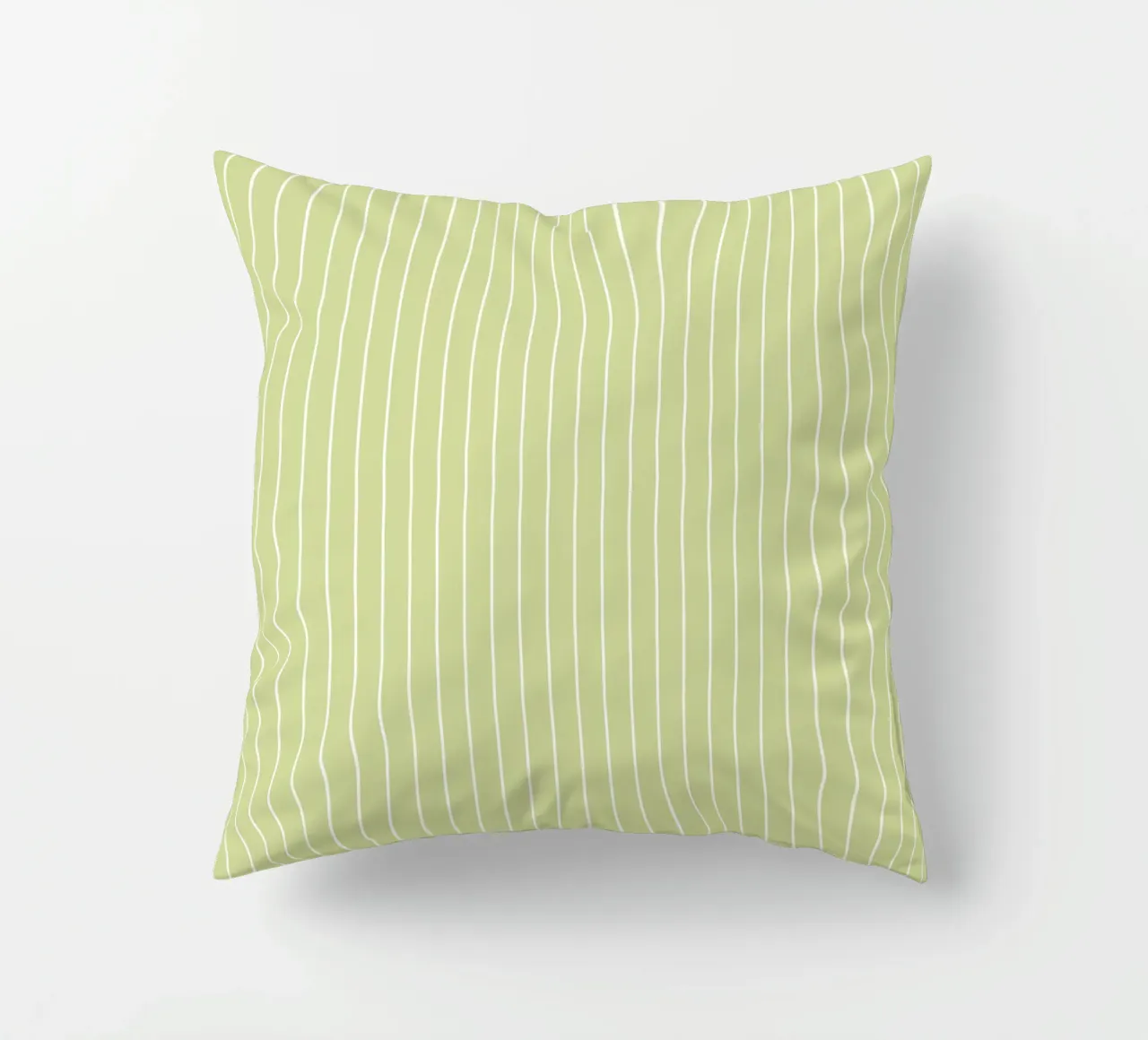 Minimal Basic Classic Pinstripe | Bianco su verde mela soft cuscino da Beauty in Simplicity