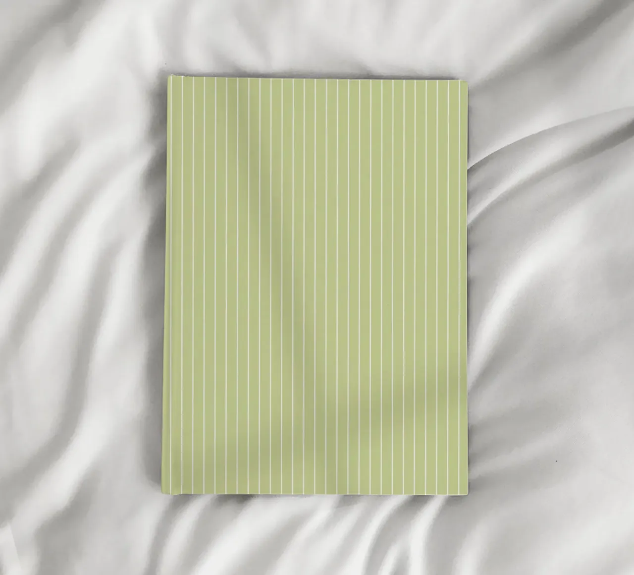 Minimal Basic Classic Pinstripe | White on Soft Apple Green notebook by Beauty in Simplicity