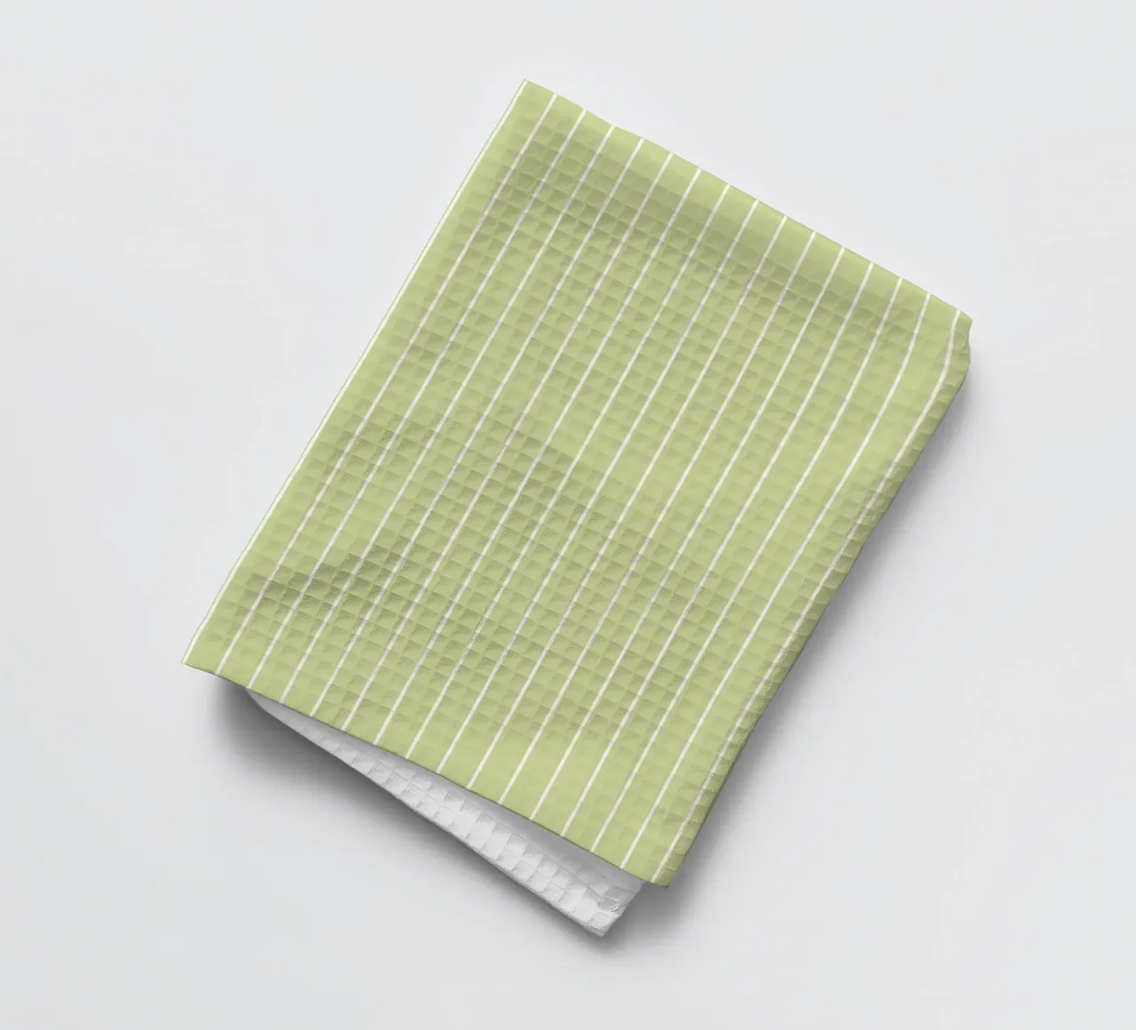 Minimal Basic Classic Nadelstreifen | Weiß auf Soft Apple Green Geschirrtuch von Beauty in Simplicity
