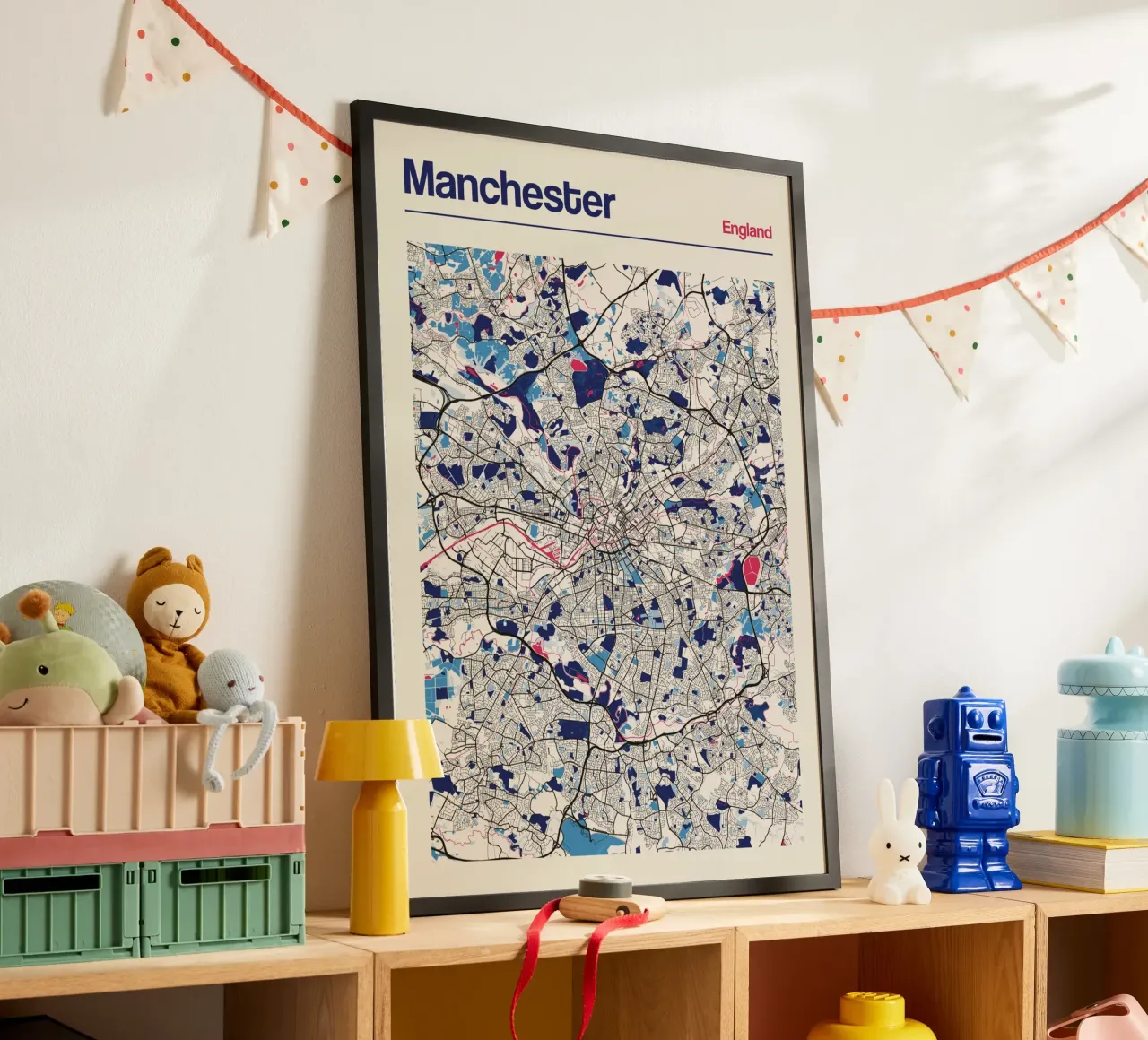 Manchester Beat poster con telaio in plastica da MOOODZART