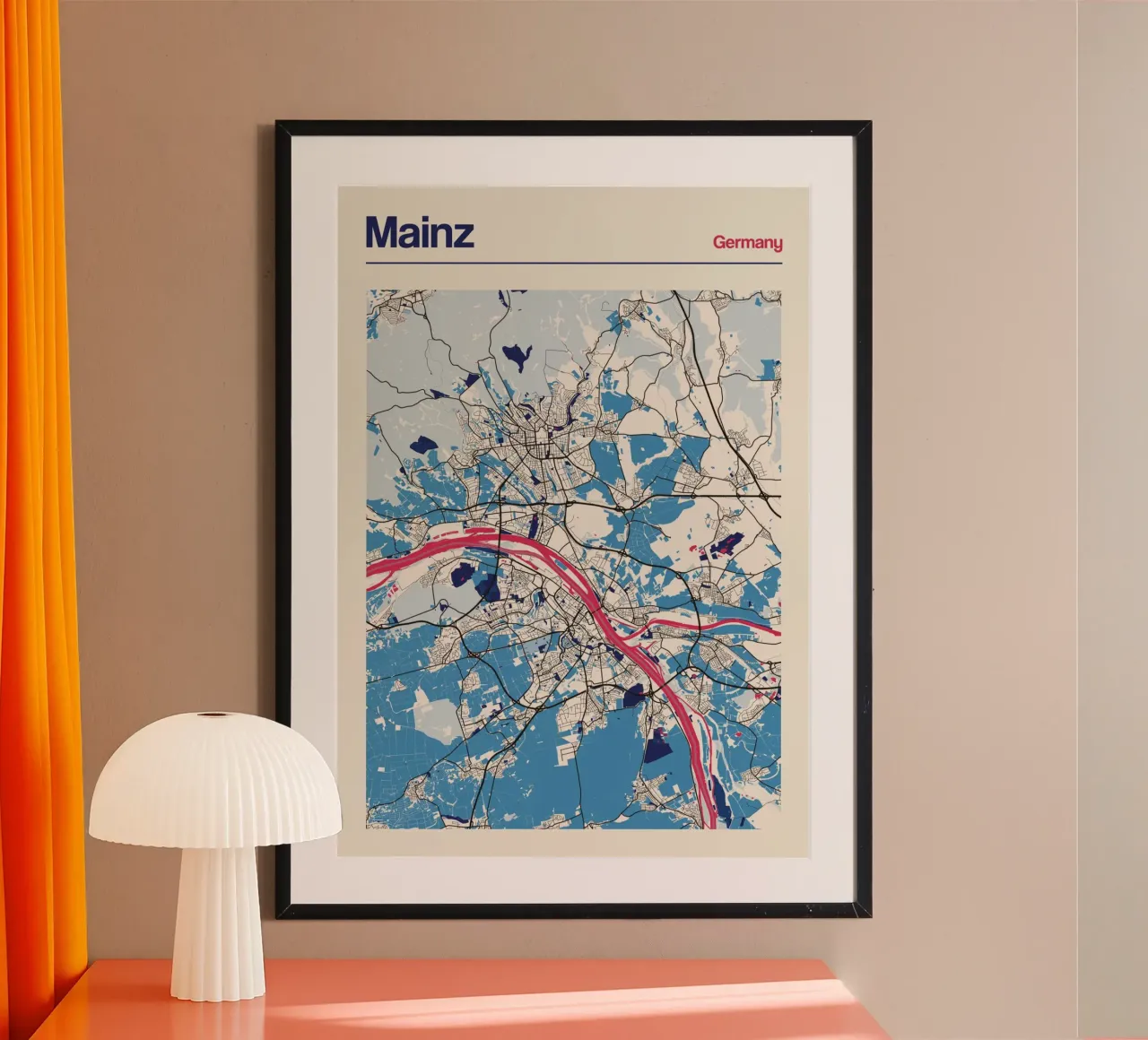 Mainz Modern poster con telaio in legno da MOOODZART