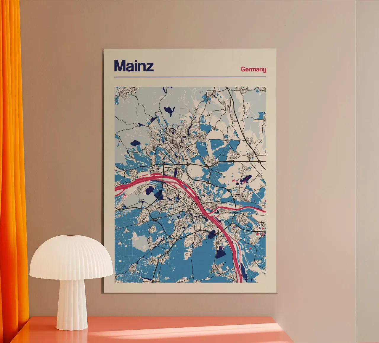 Mainz Modern poster con telaio in legno da MOOODZART