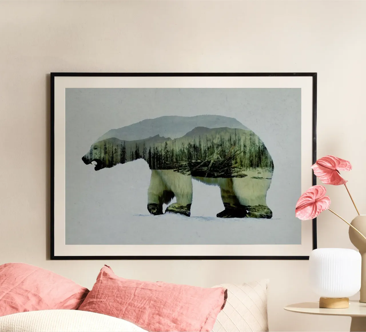 The Arctic Polar Bear poster con telaio in legno da Davies Babies