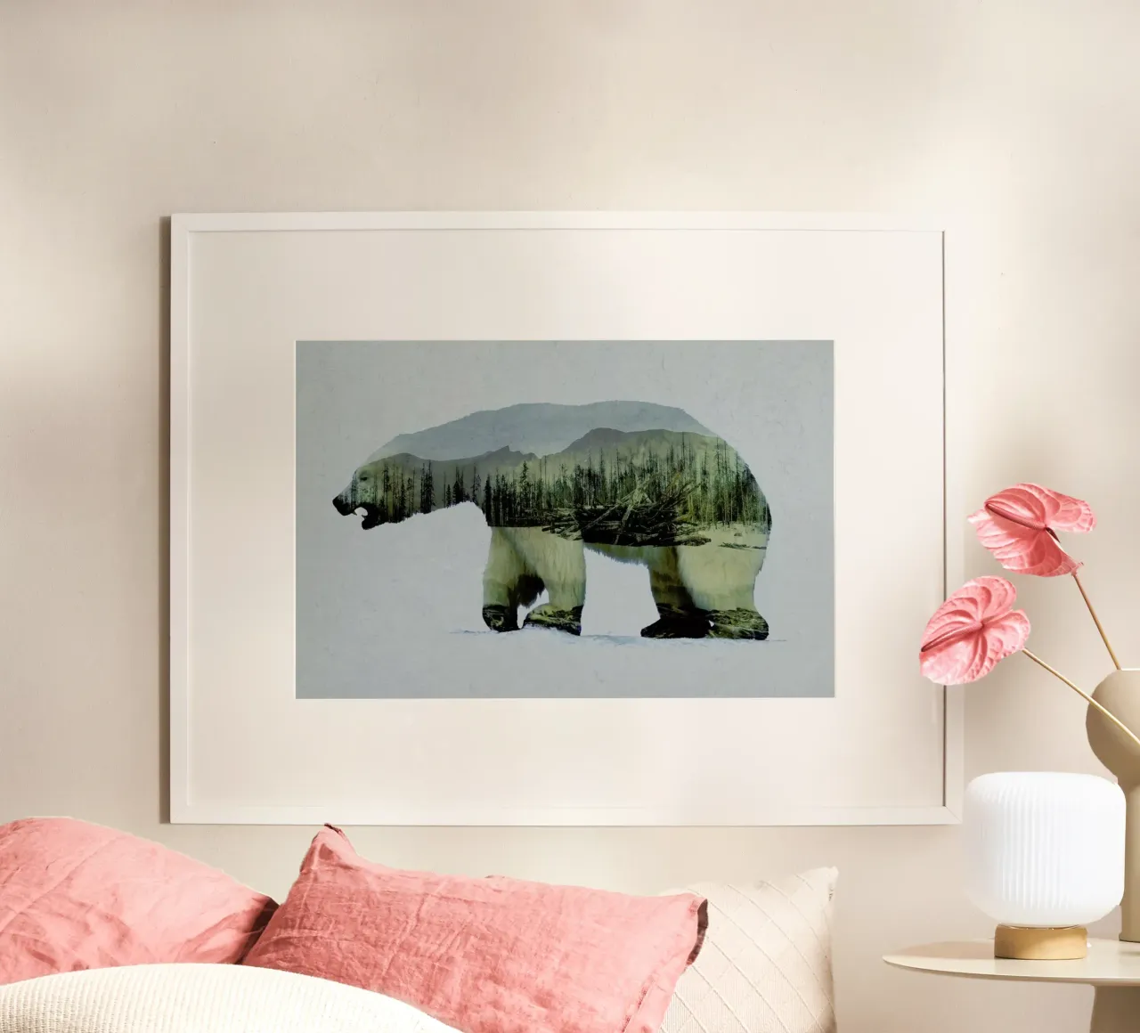 The Arctic Polar Bear poster con telaio in legno da Davies Babies