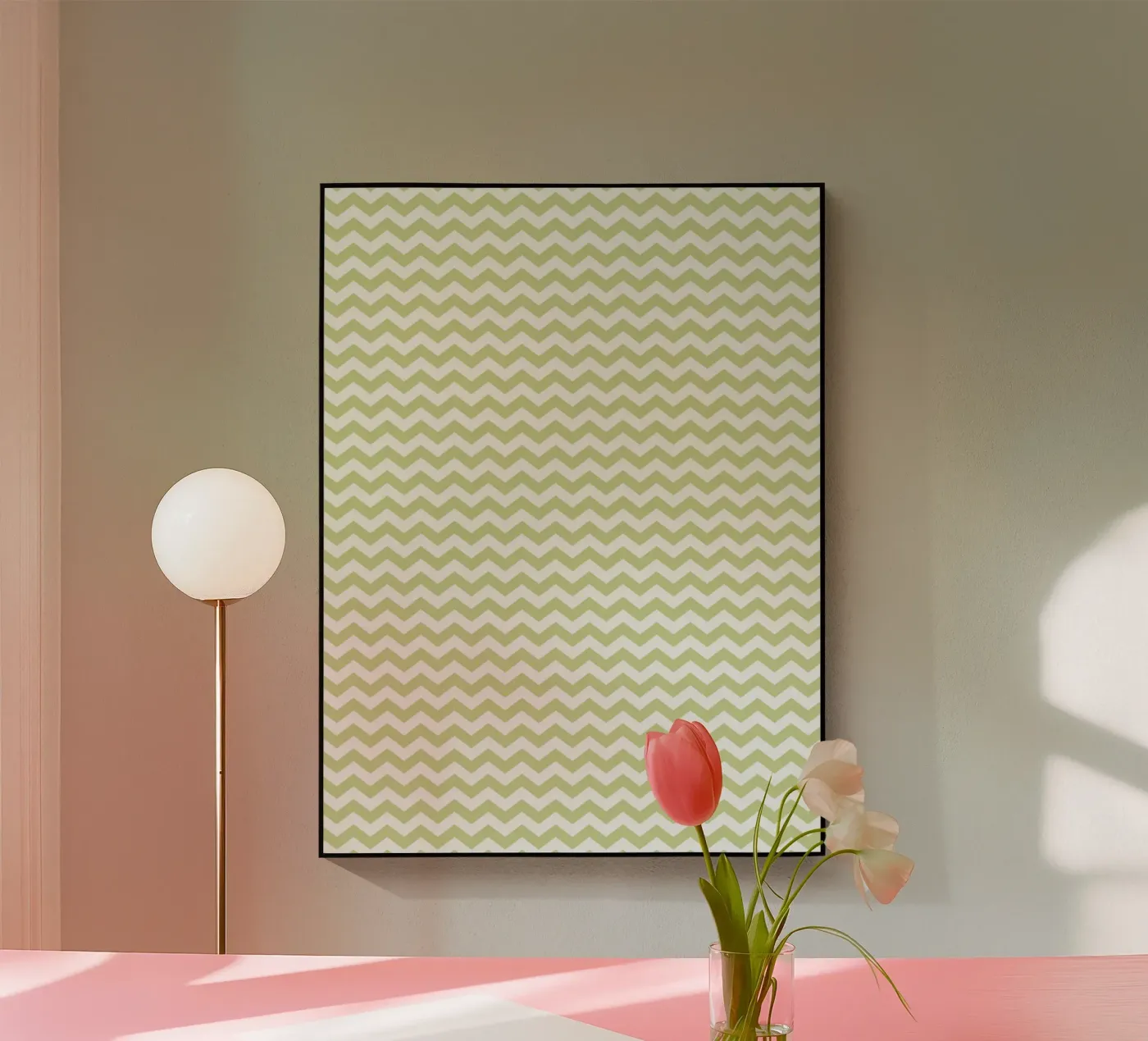 Minimal Chic Basic Standard Chevron | Bianco e verde pastello plexiglass da Beauty in Simplicity