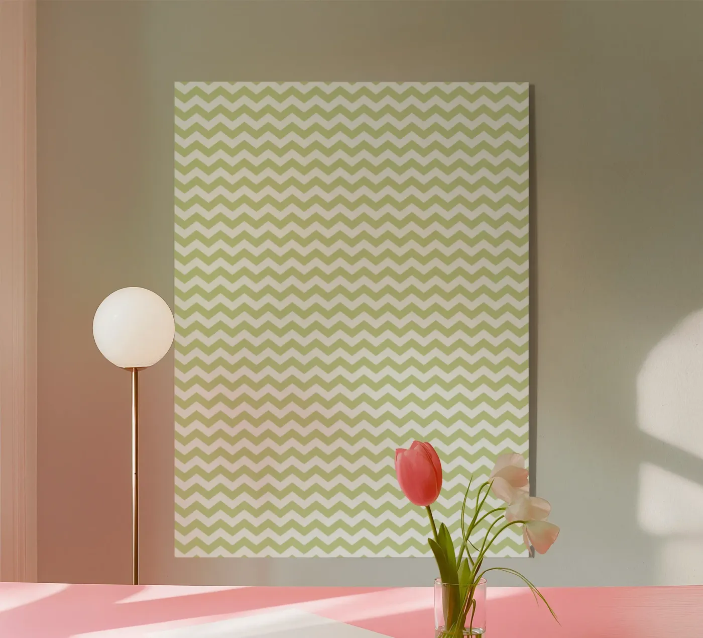 Minimal Chic Basic Standard Chevron | Bianco e verde pastello plexiglass da Beauty in Simplicity