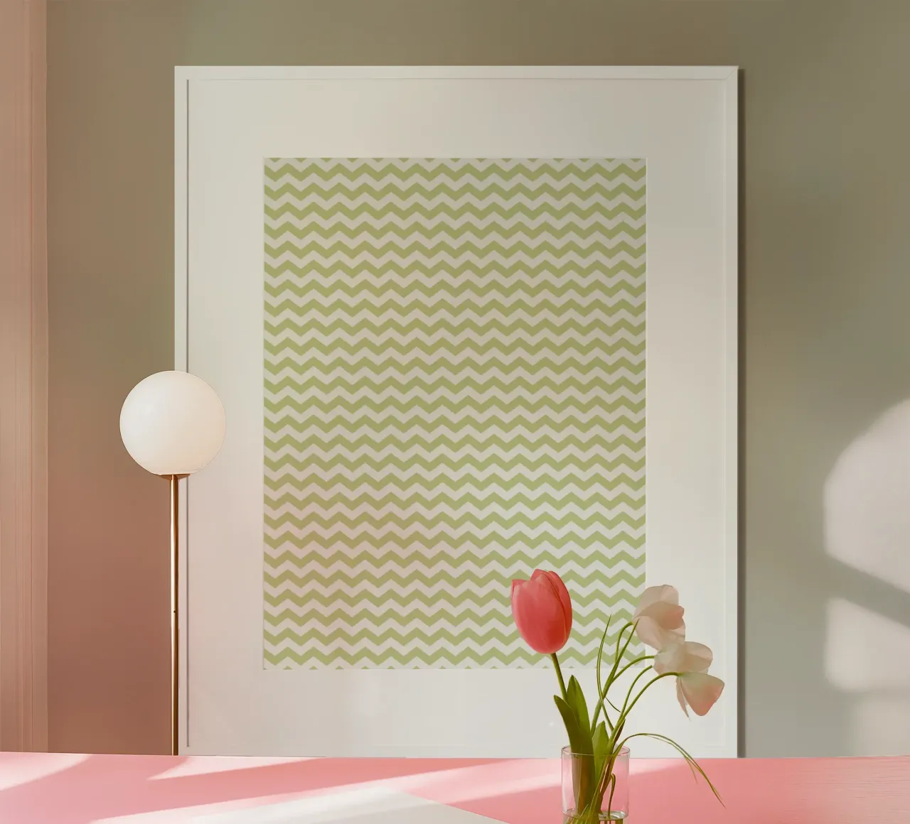 Minimal Chic Basic Standard Chevron | Bianco e verde pastello carta hahnemühle da Beauty in Simplicity