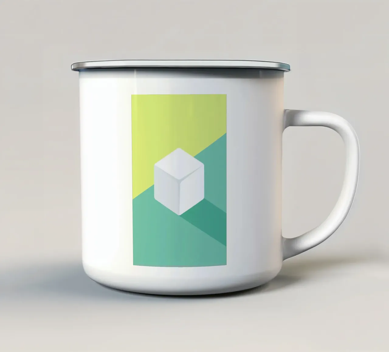 Sugarcube enamel mug by BLAEK Design Studio