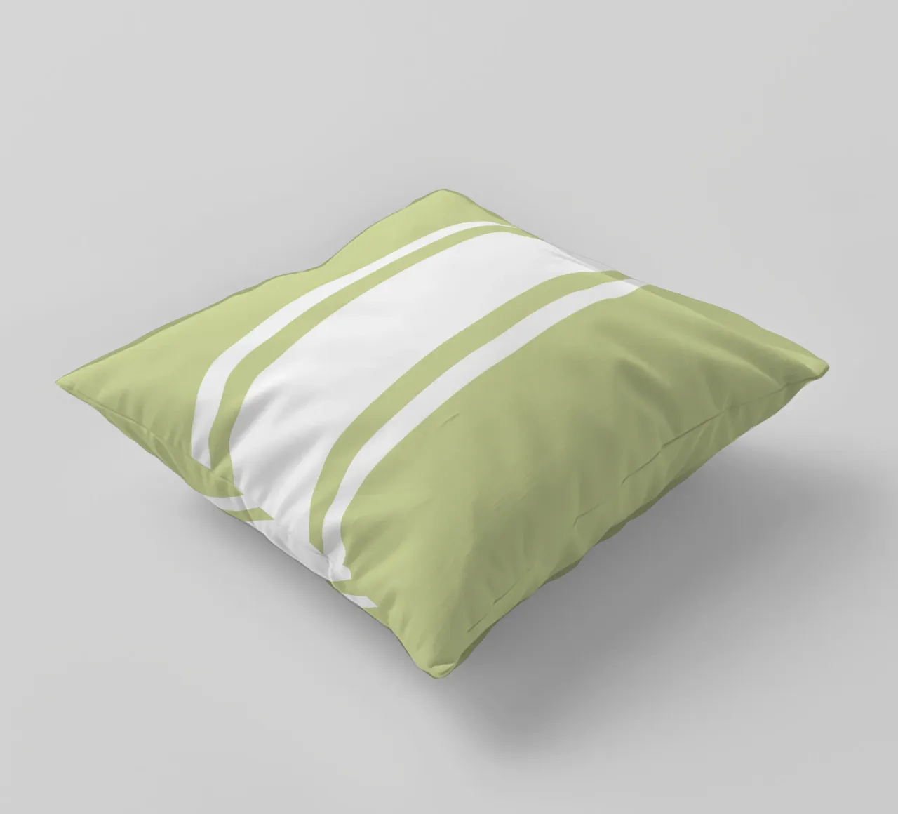 Basic Chic Scandi a righe centrate 1 | Bianco su verde tenue cuscino da Beauty in Simplicity